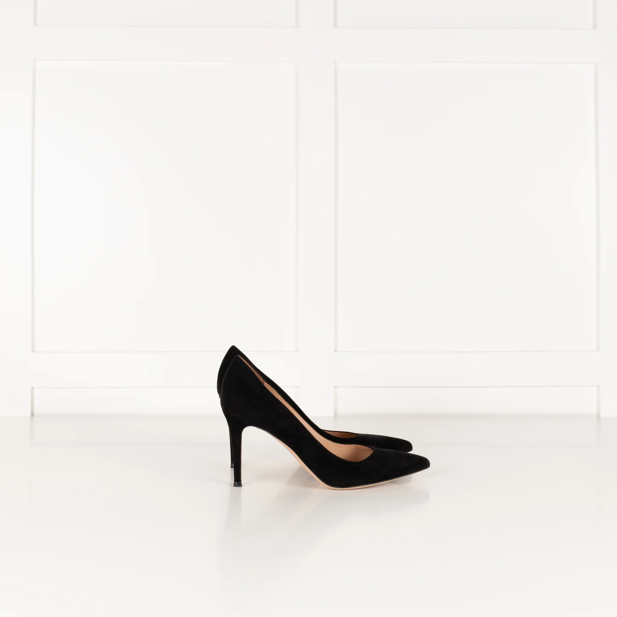 Gianvito Rossi Black Suede Heeled Pointy Shoes - Image 6