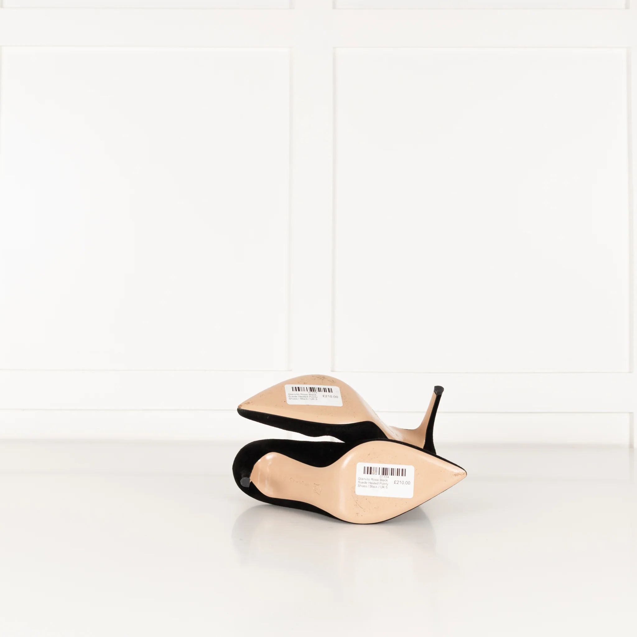 Gianvito Rossi Black Suede Heeled Pointy Shoes - Image 8