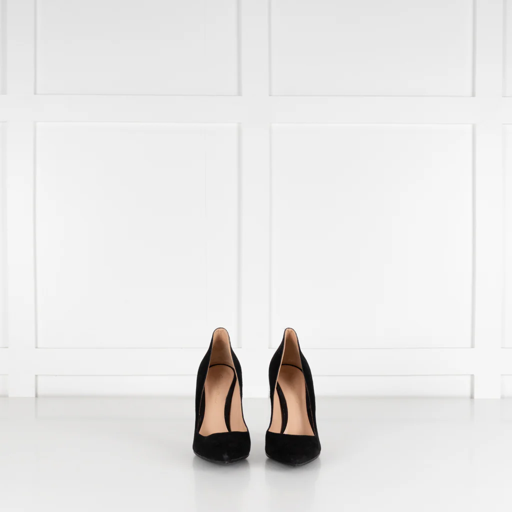 Gianvito Rossi Black Suede High Heel Court Shoes - Image 2