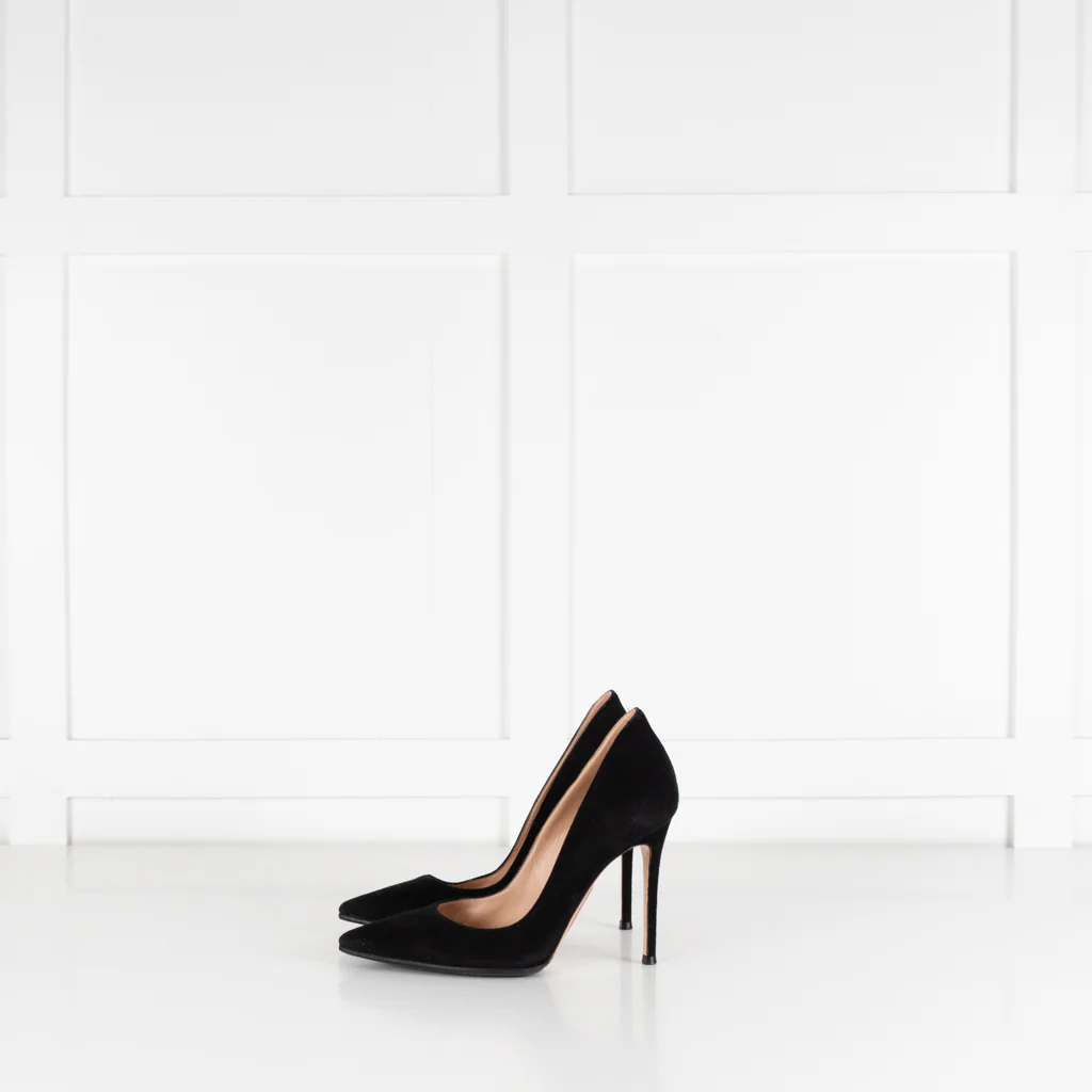 Gianvito Rossi Black Suede High Heel Court Shoes - Image 3