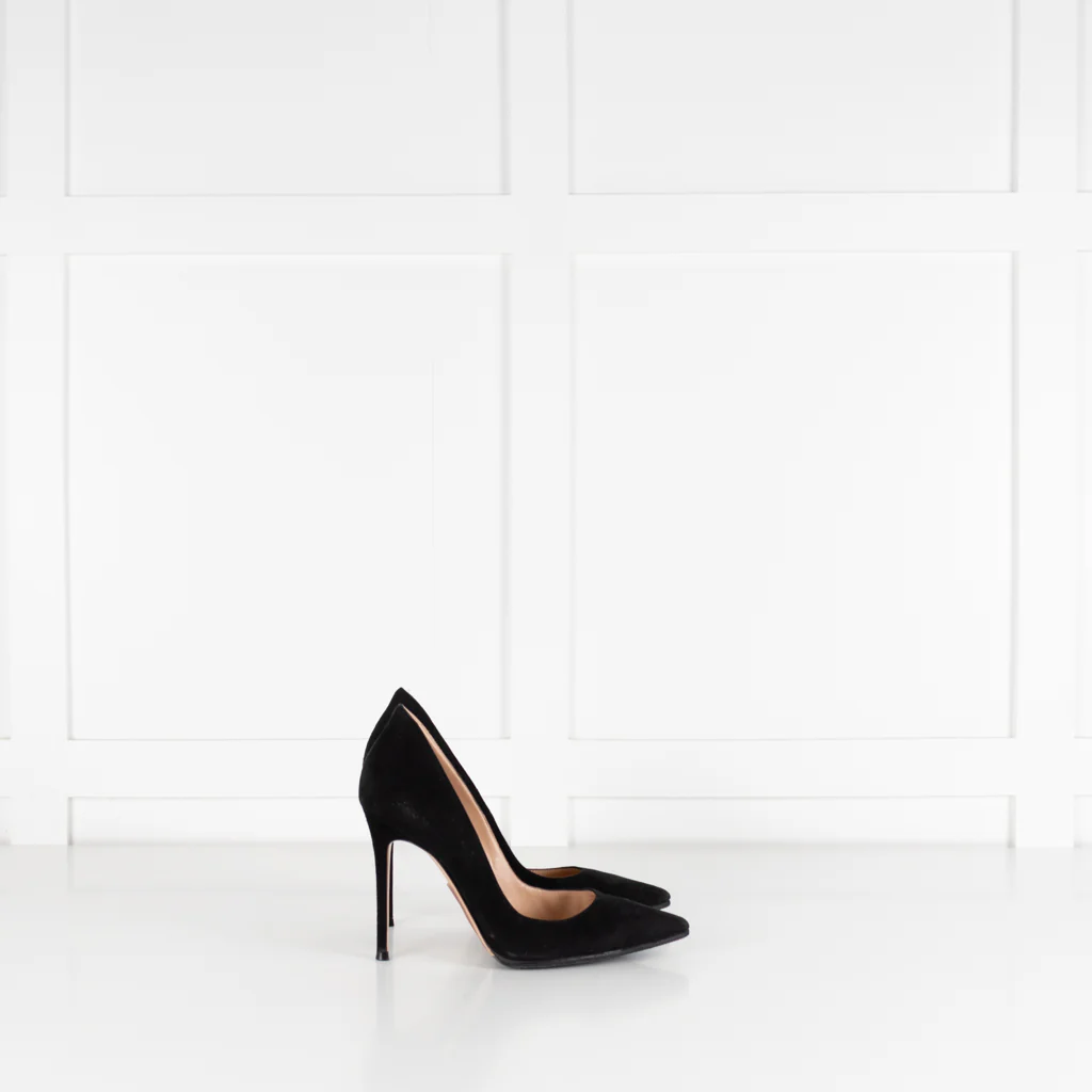 Gianvito Rossi Black Suede High Heel Court Shoes - Image 5