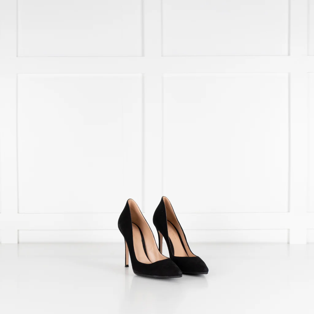 Gianvito Rossi Black Suede High Heel Court Shoes - Image 6