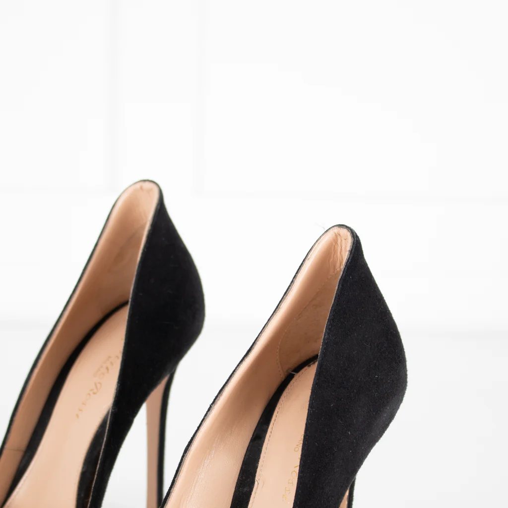 Gianvito Rossi Black Suede High Heel Court Shoes - Image 8