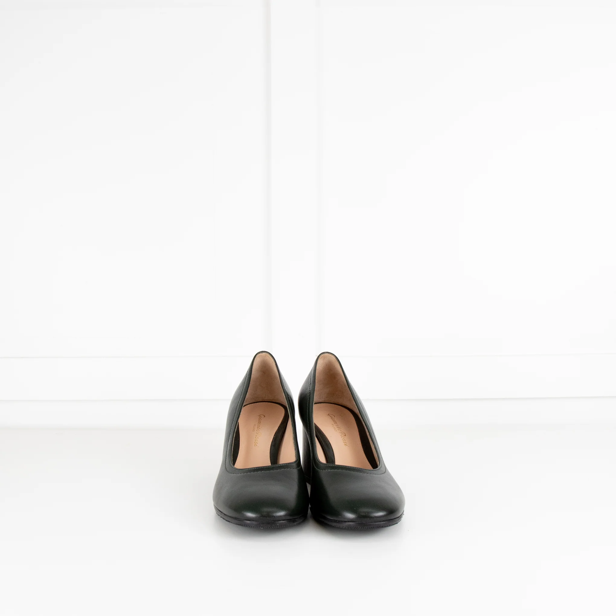 Gianvito Rossi Dark Green Round Toe Block Heel Shoes - Image 2