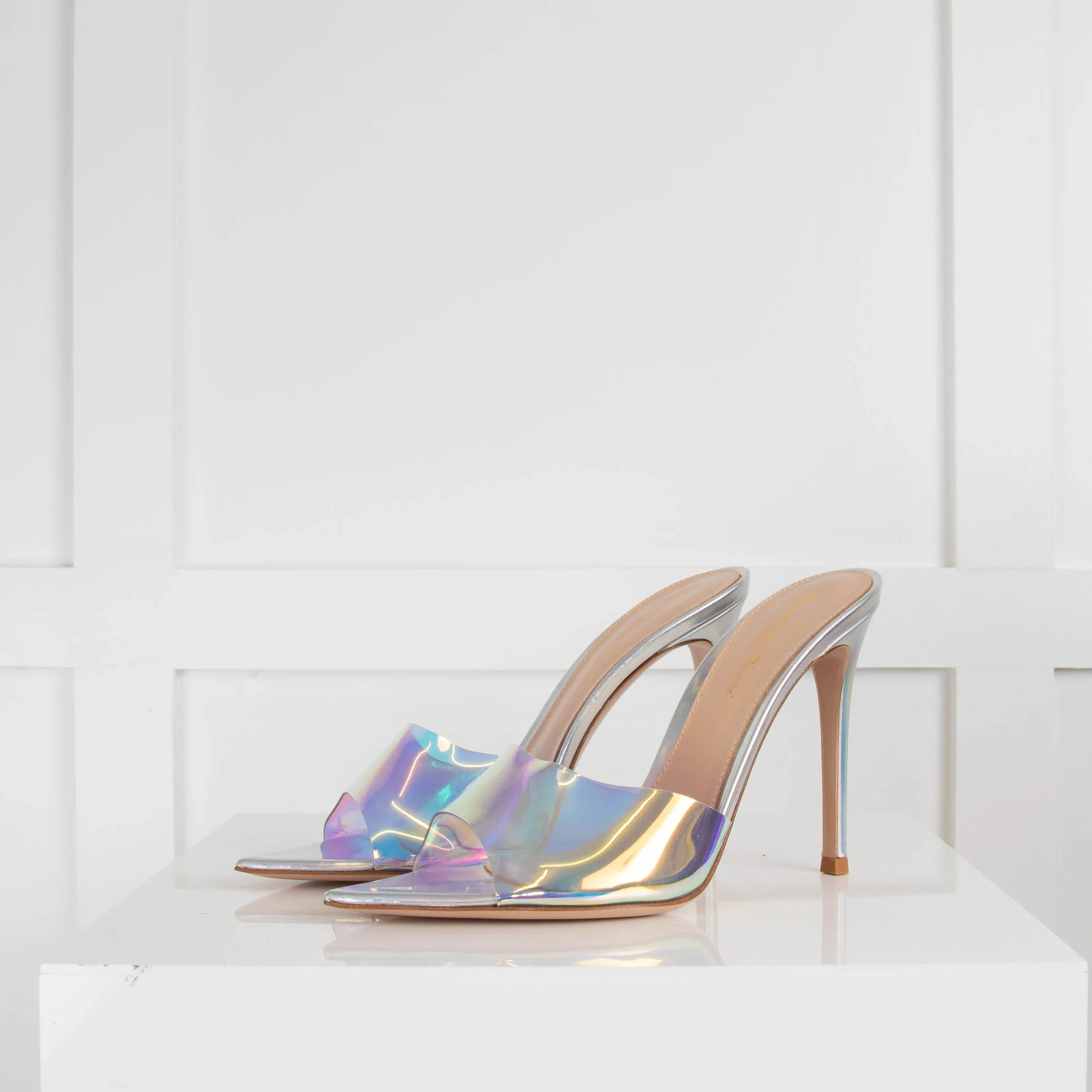 Gianvito Rossi Iridescent Heeled Mules