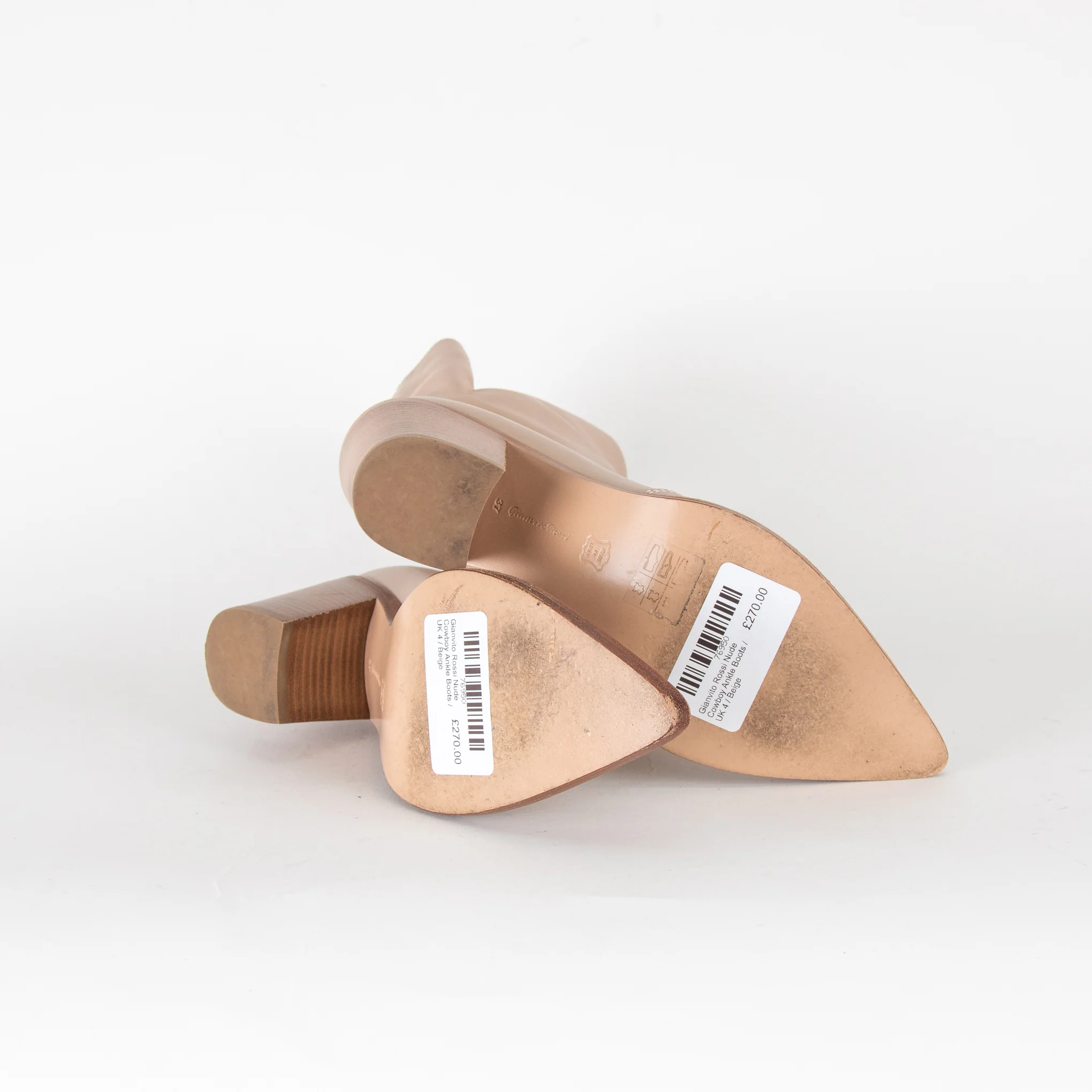 Gianvito Rossi Nude Cowboy Ankle Boots - Image 6