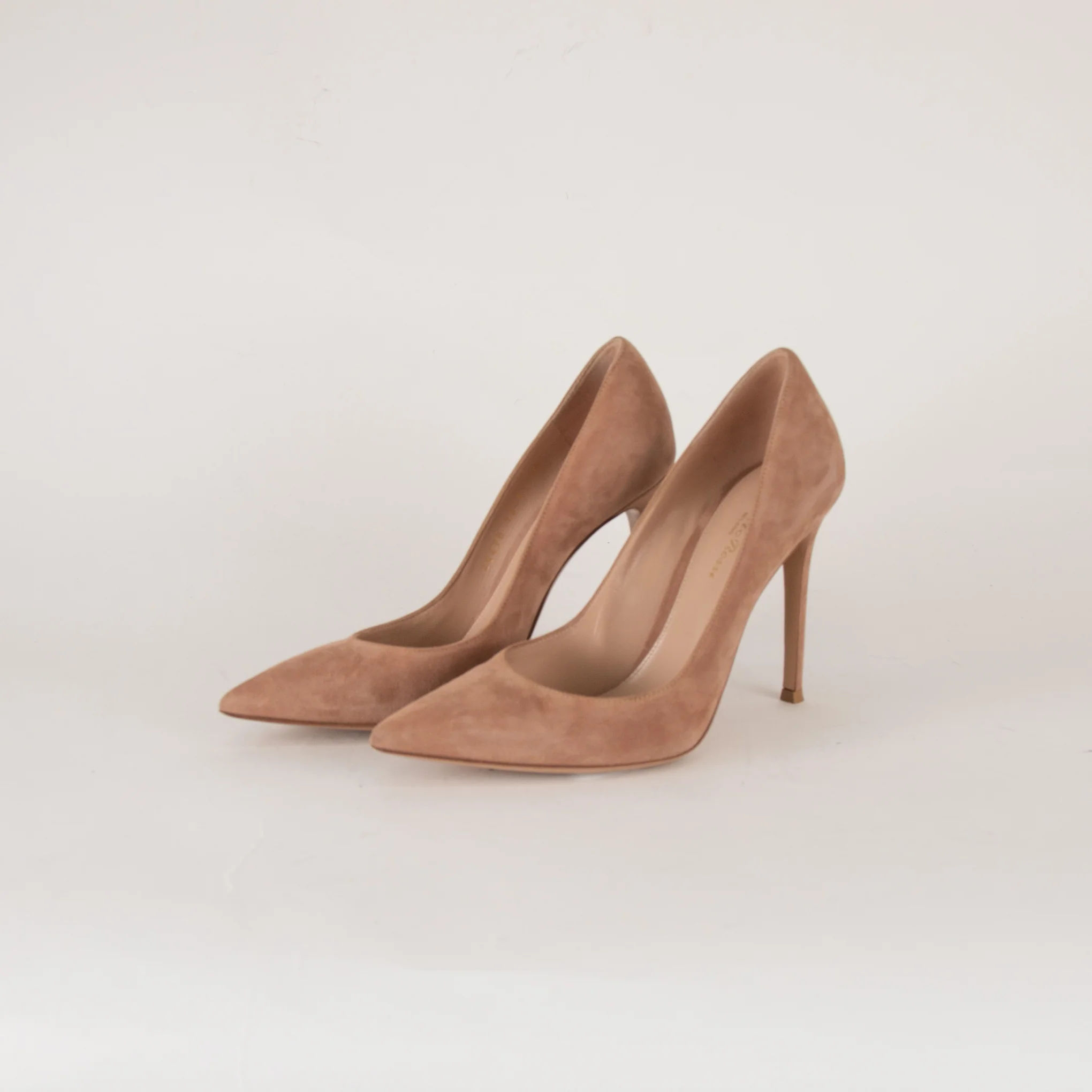Gianvito Rossi Taupe Suede 100mm High Court Shoes