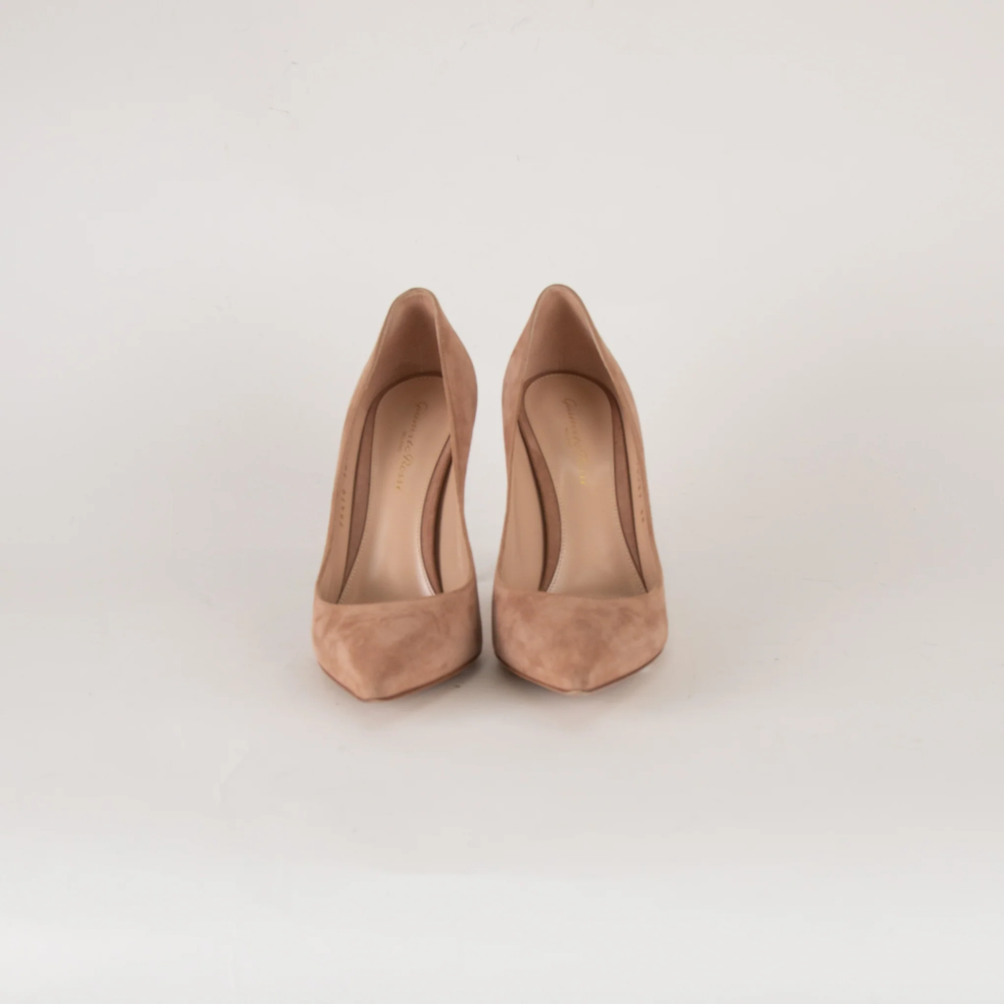Gianvito Rossi Taupe Suede 100mm High Court Shoes - Image 2