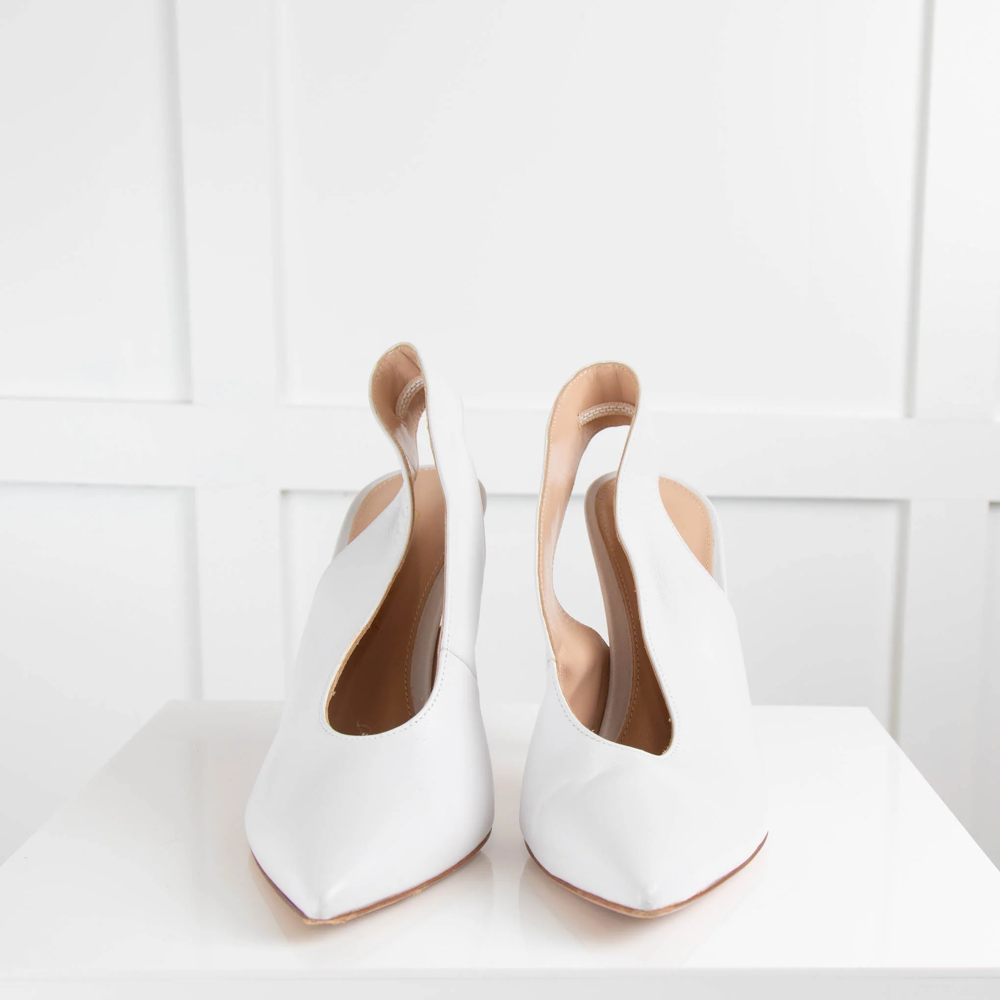 Gianvito Rossi White Sling Back Shoes - Image 2