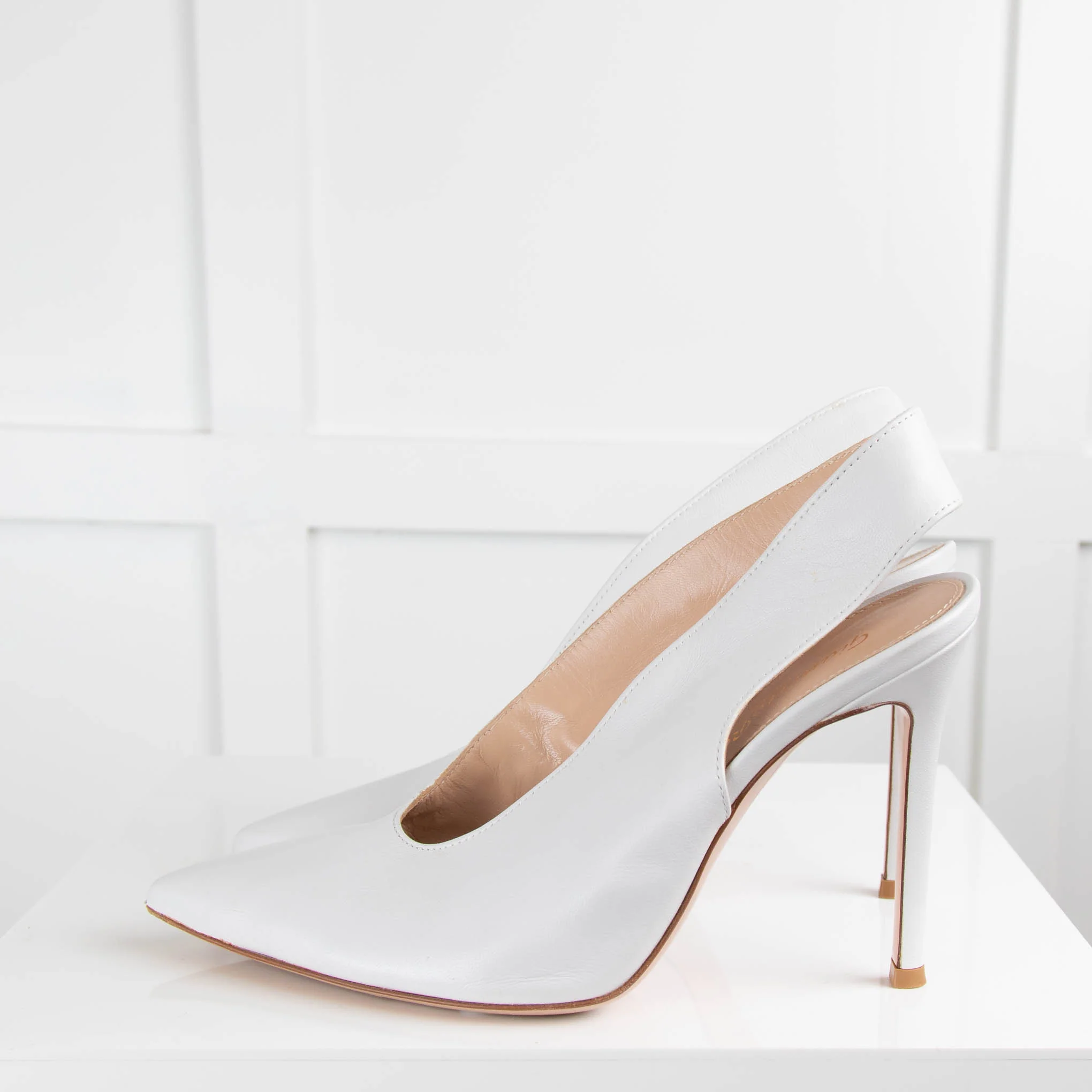 Gianvito Rossi White Sling Back Shoes - Image 3