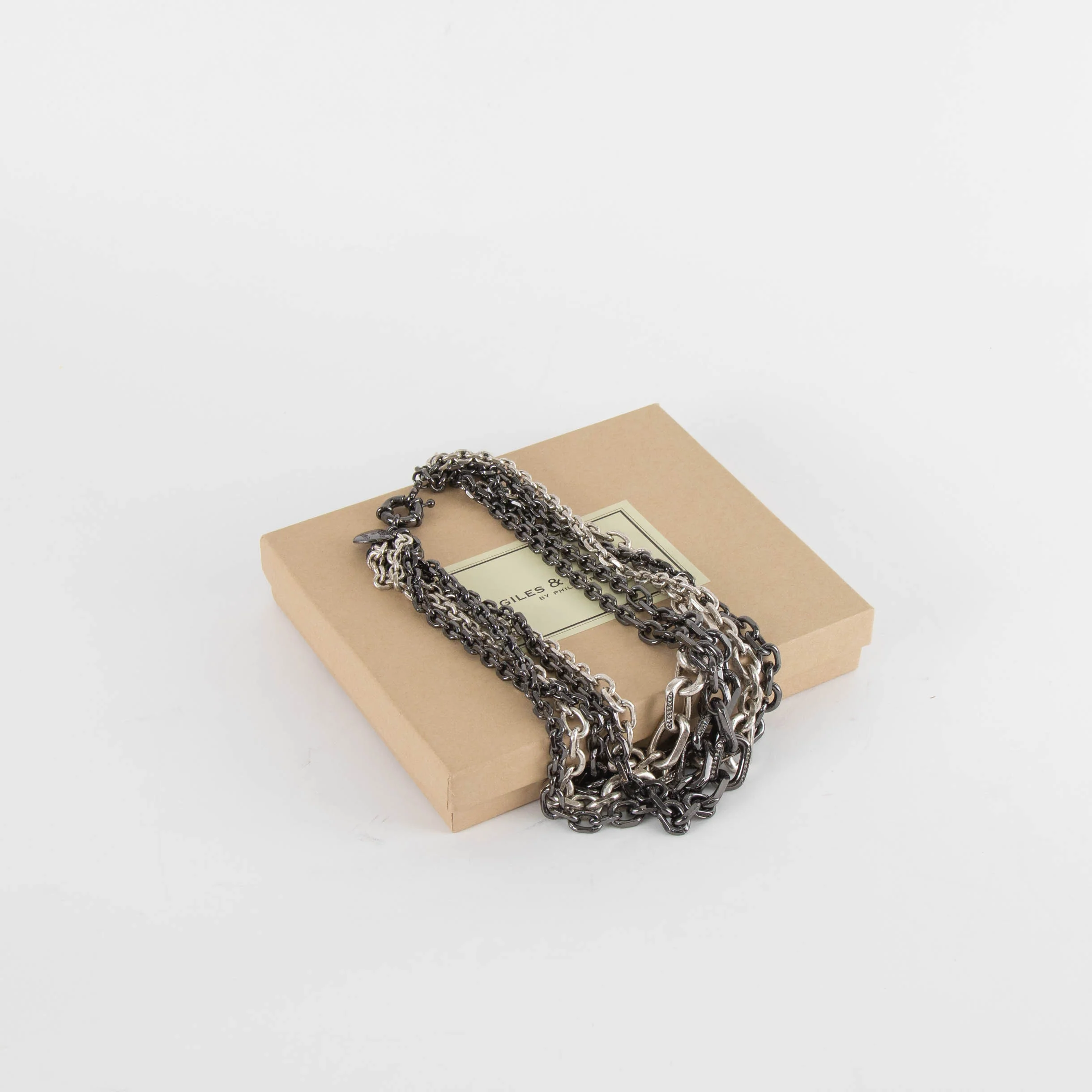 Giles & Brother Silver Multi Chain Choker