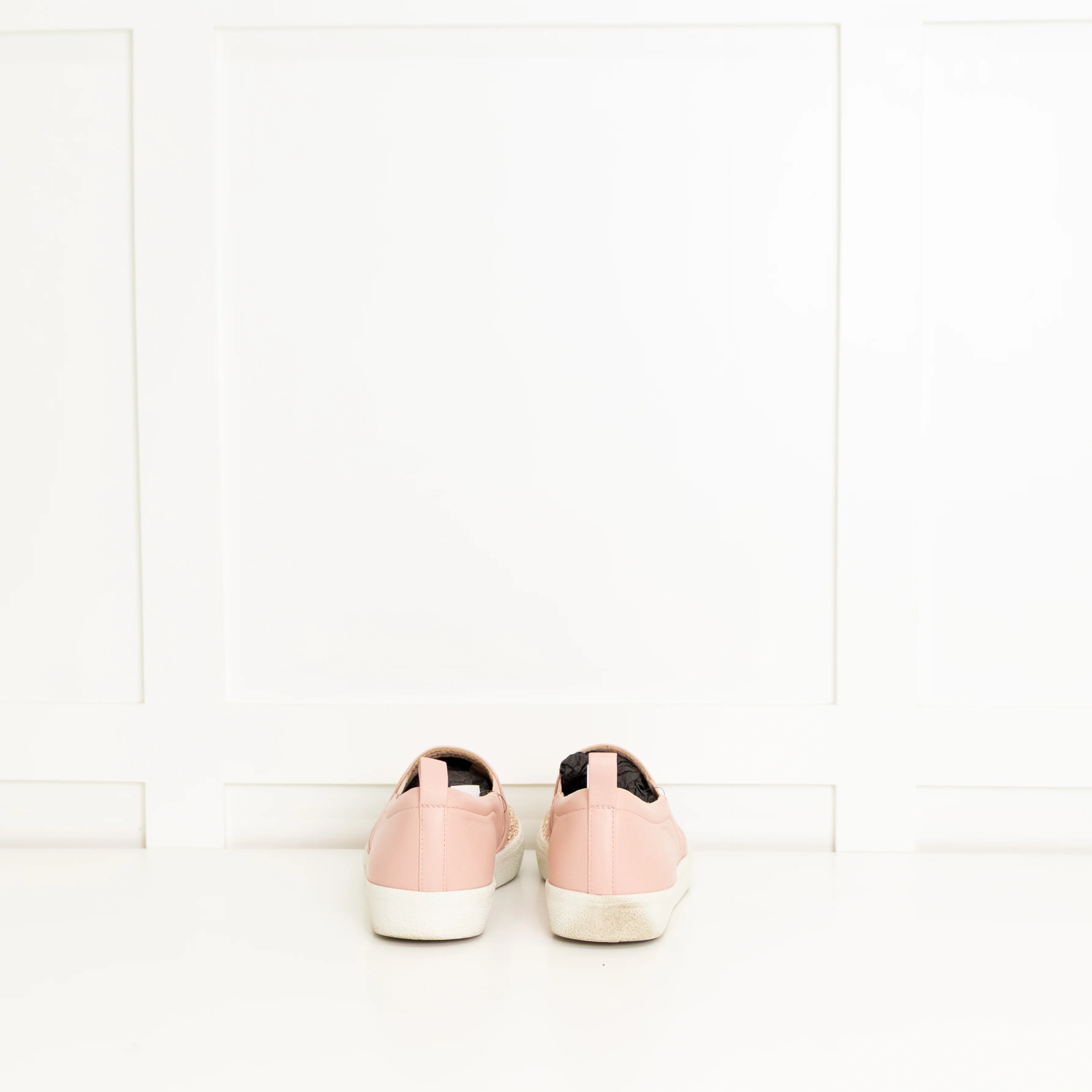 Gina Pink Leather Diamante Slip-On Shoes - Image 4