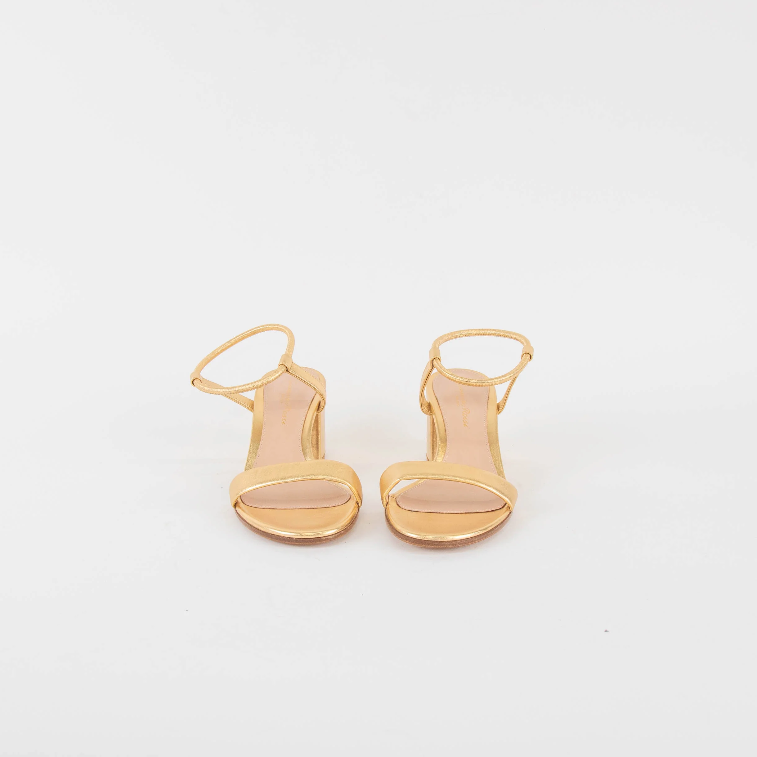 Gianvito Rossi Gold Nadia 60 Block Heel Sandal - Image 2