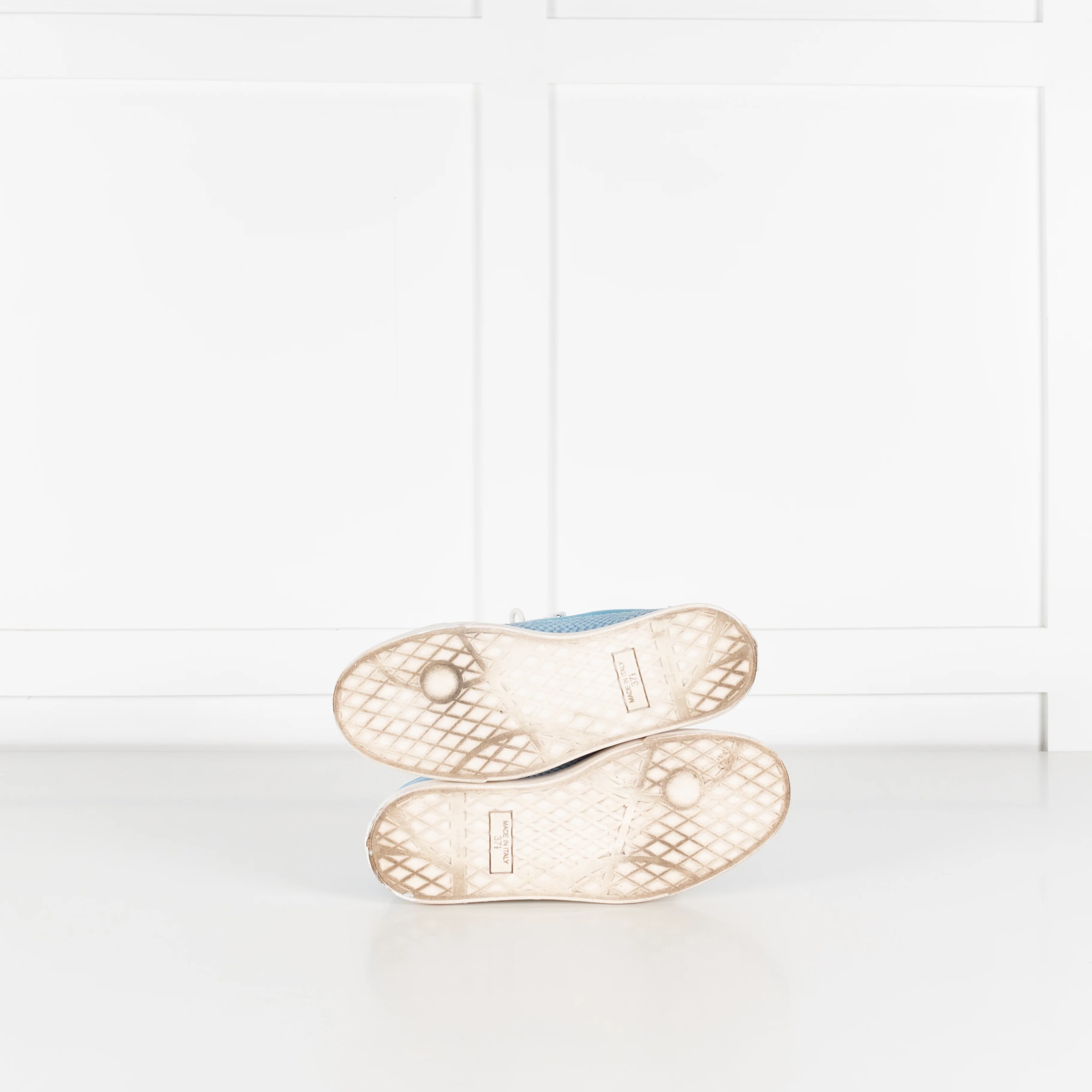 Giuseppe Zanotti Blue White Snake Skin Trainers - Image 7