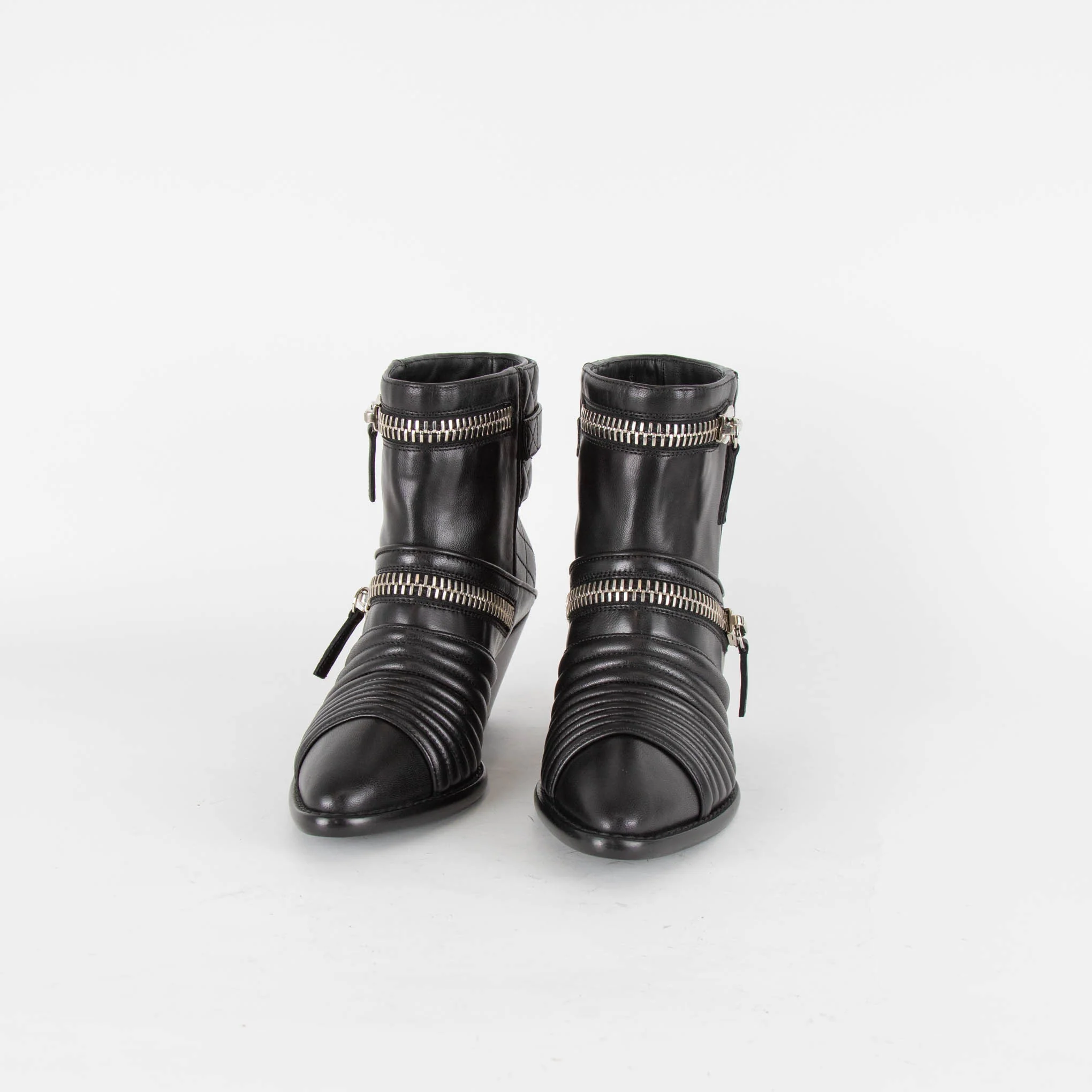 Giuseppe Zanotti Black Leather Ankle Boots With Zips - Image 2
