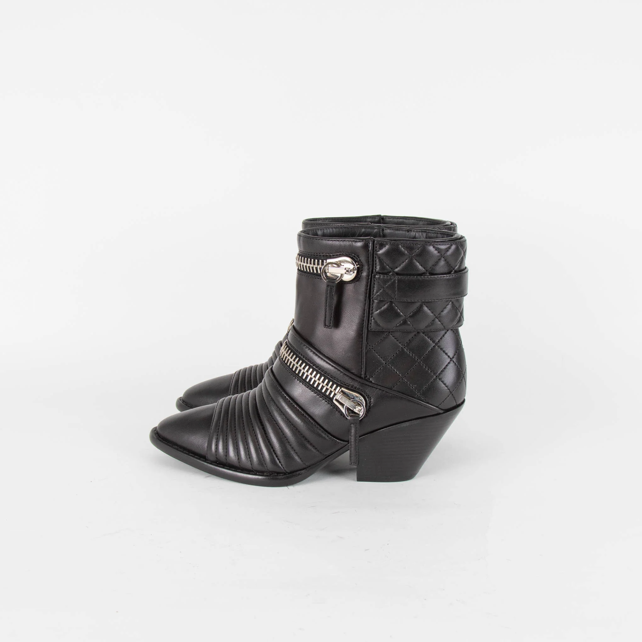 Giuseppe Zanotti Black Leather Ankle Boots With Zips - Image 3