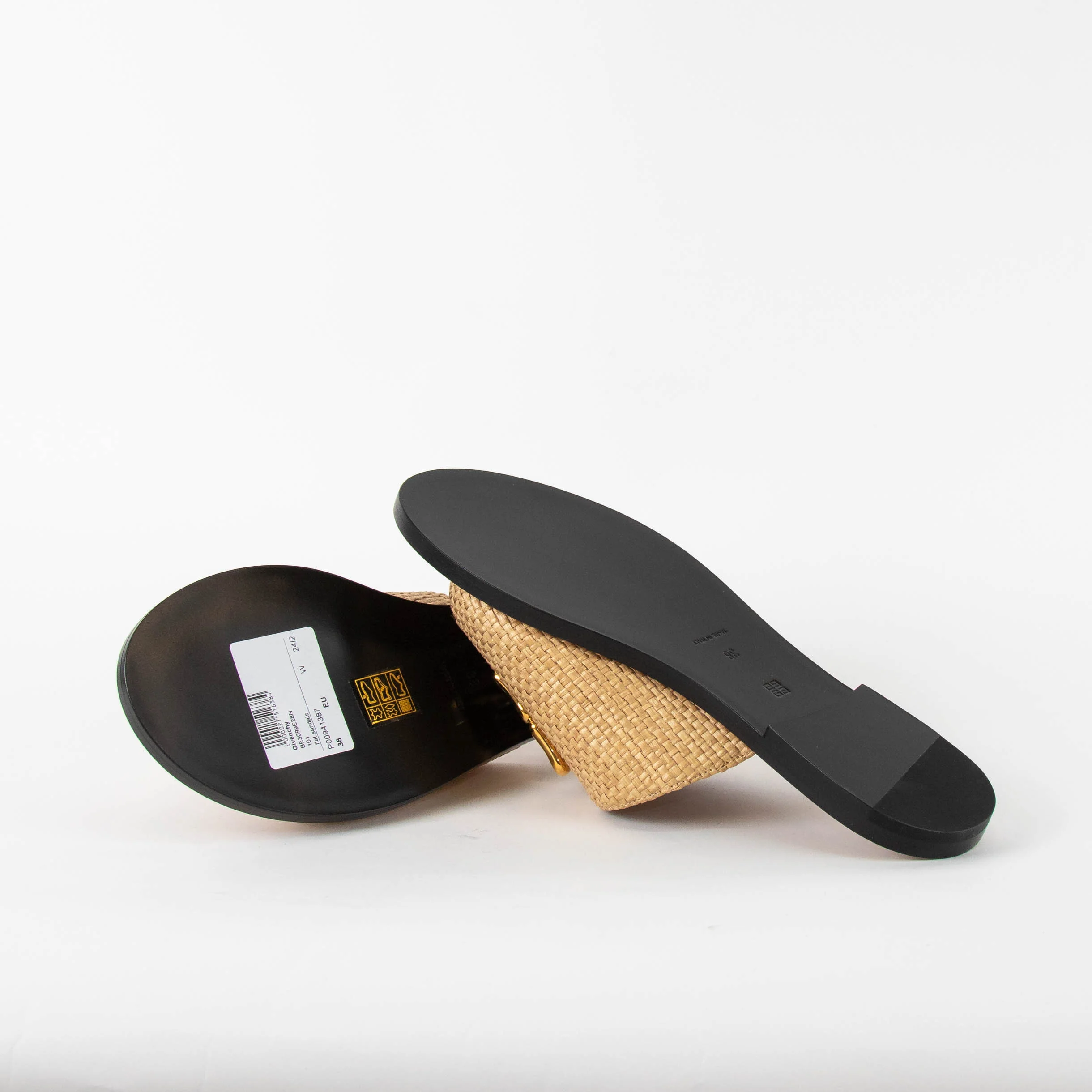 Givenchy 4G Beige Raffia Liquid Flat Mules - Image 7