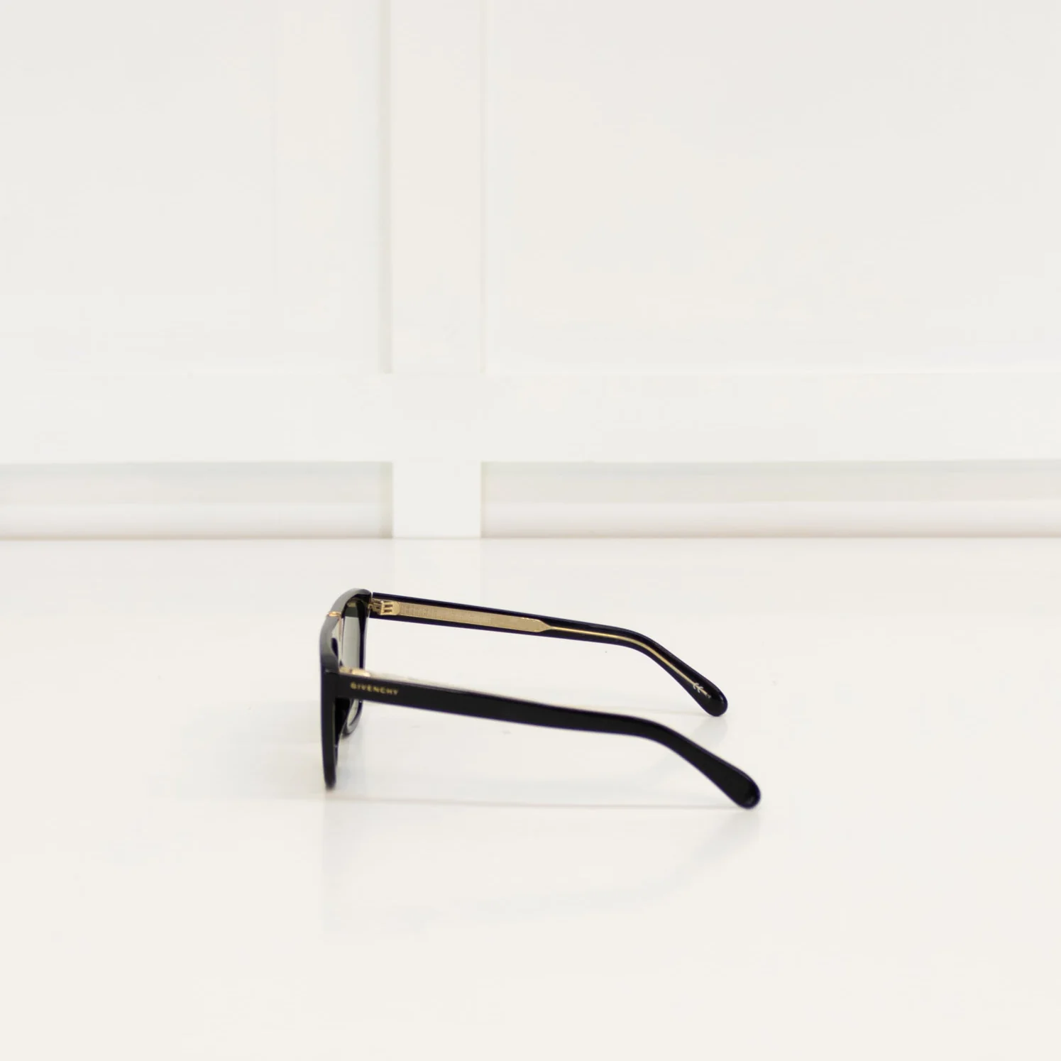Givenchy Black Flat Top Rounded Sunglasses - Image 3