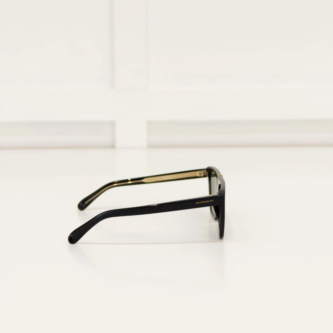 Givenchy Black Flat Top Rounded Sunglasses - Image 5