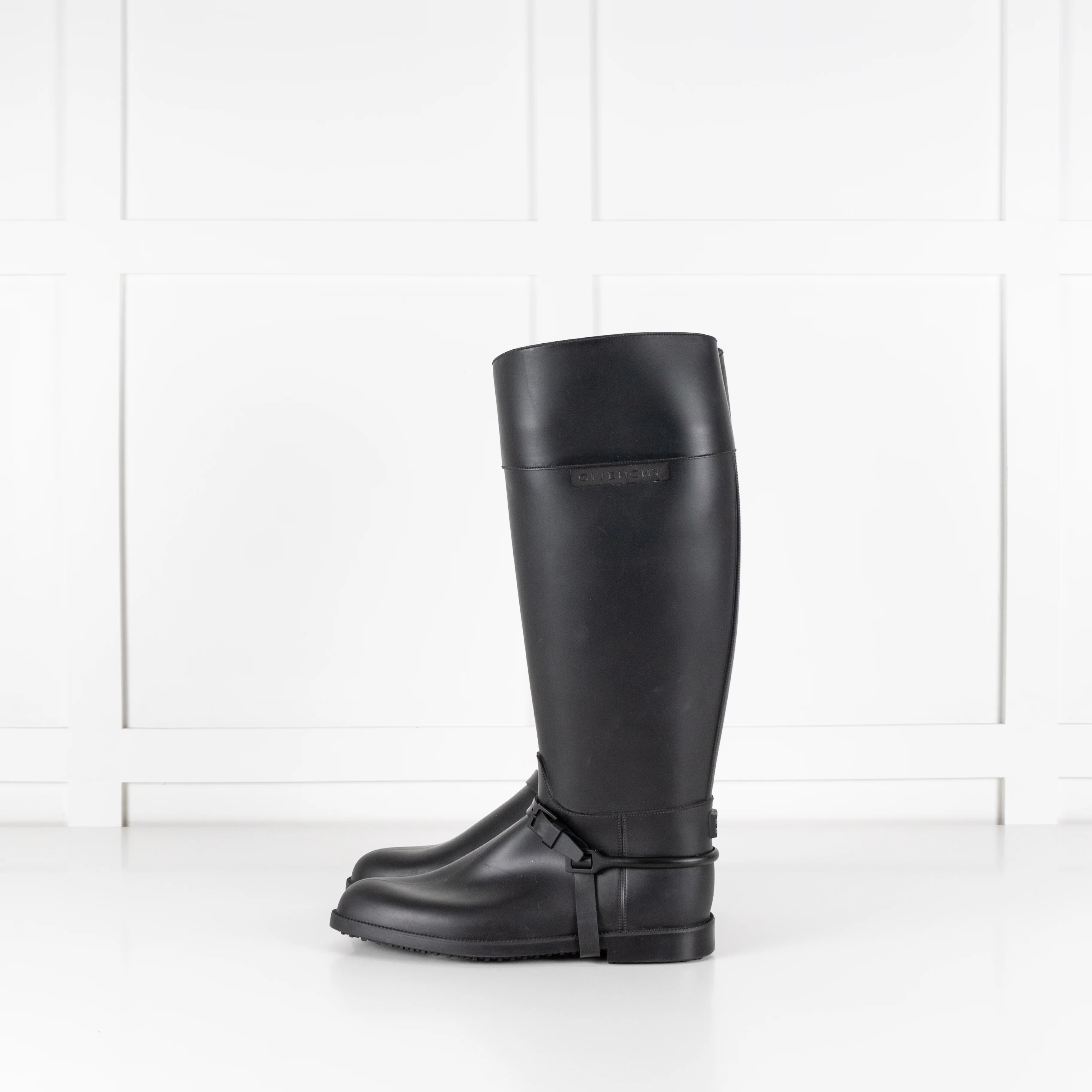 Givenchy Black Rubber Riding Boots - Image 3