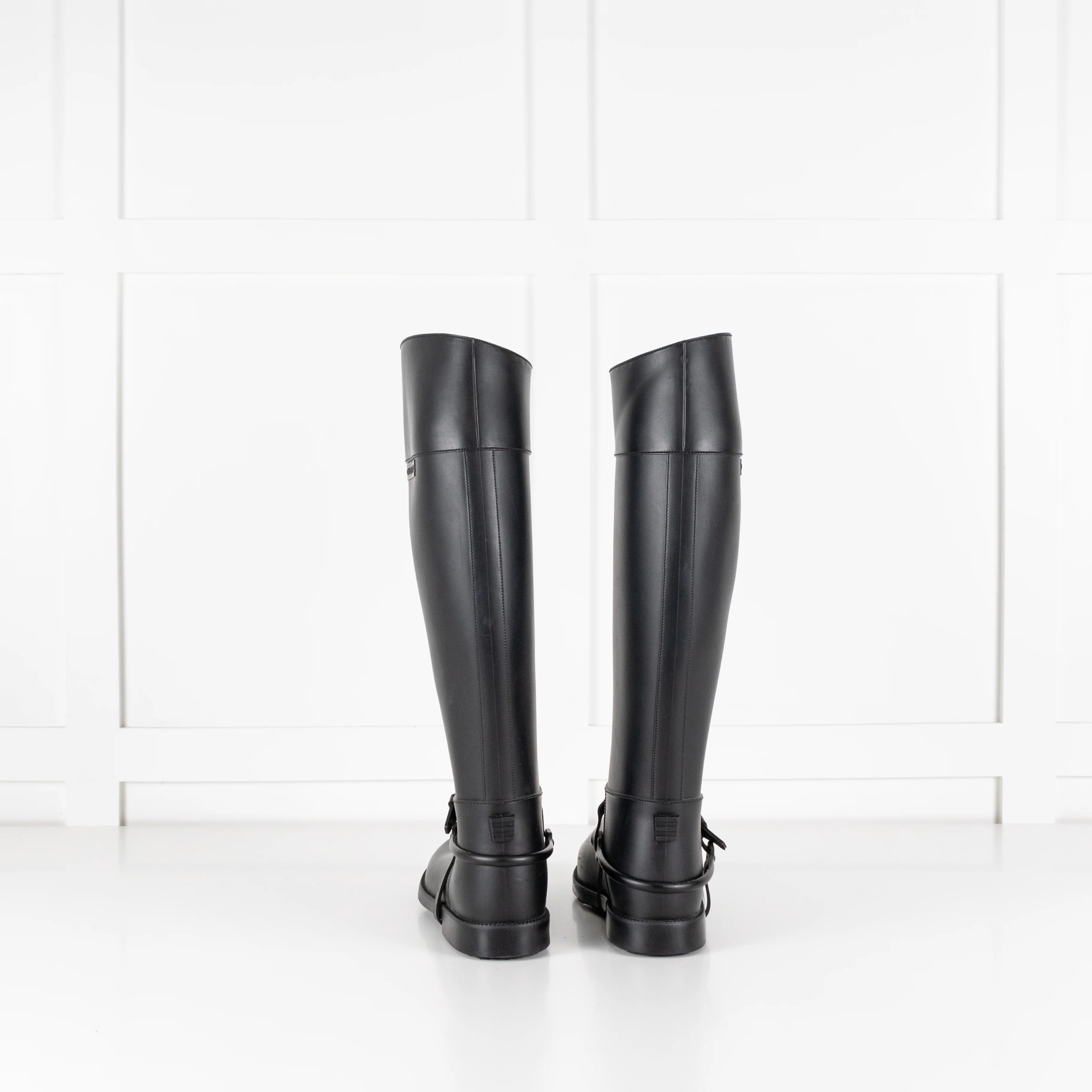 Givenchy Black Rubber Riding Boots - Image 4