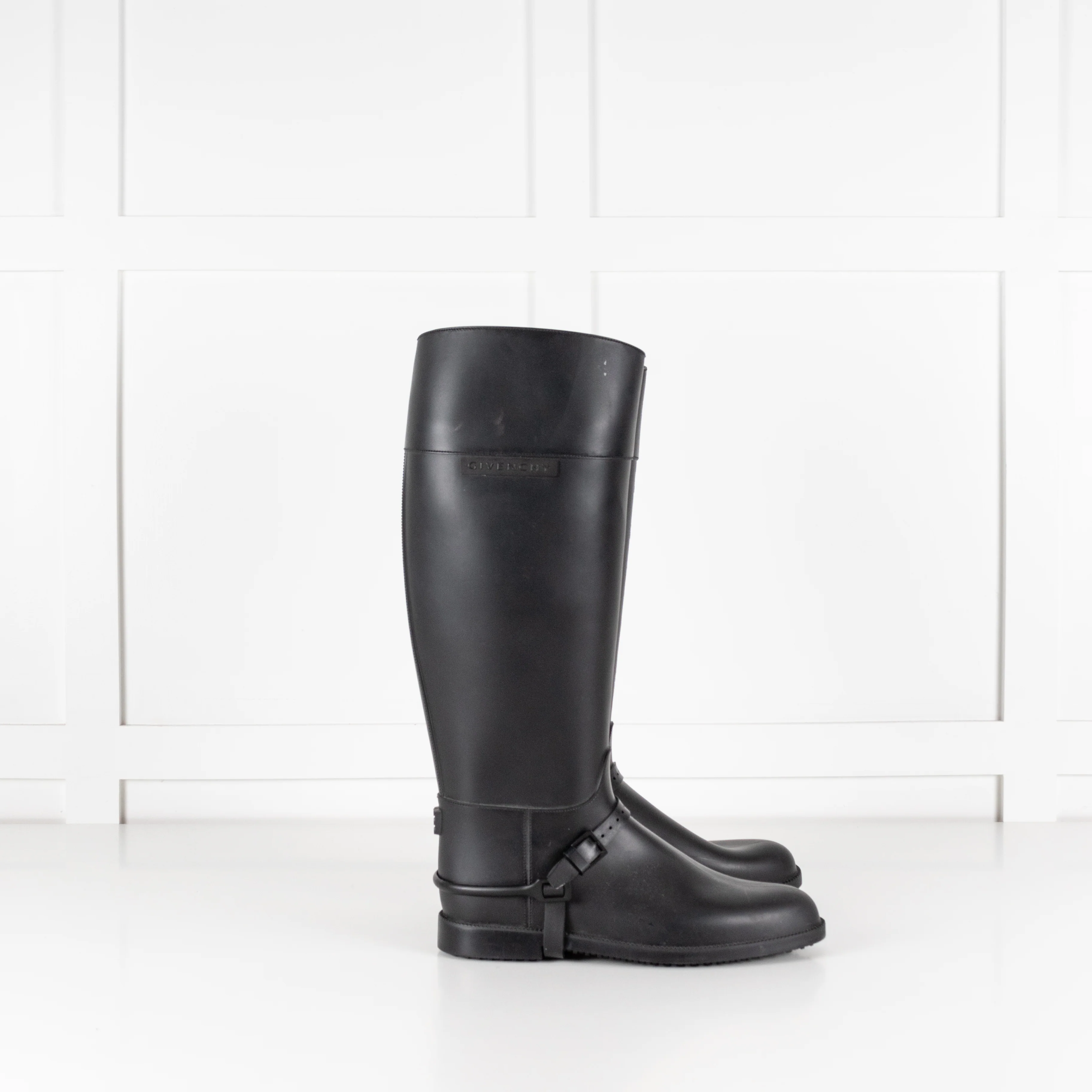 Givenchy Black Rubber Riding Boots - Image 5