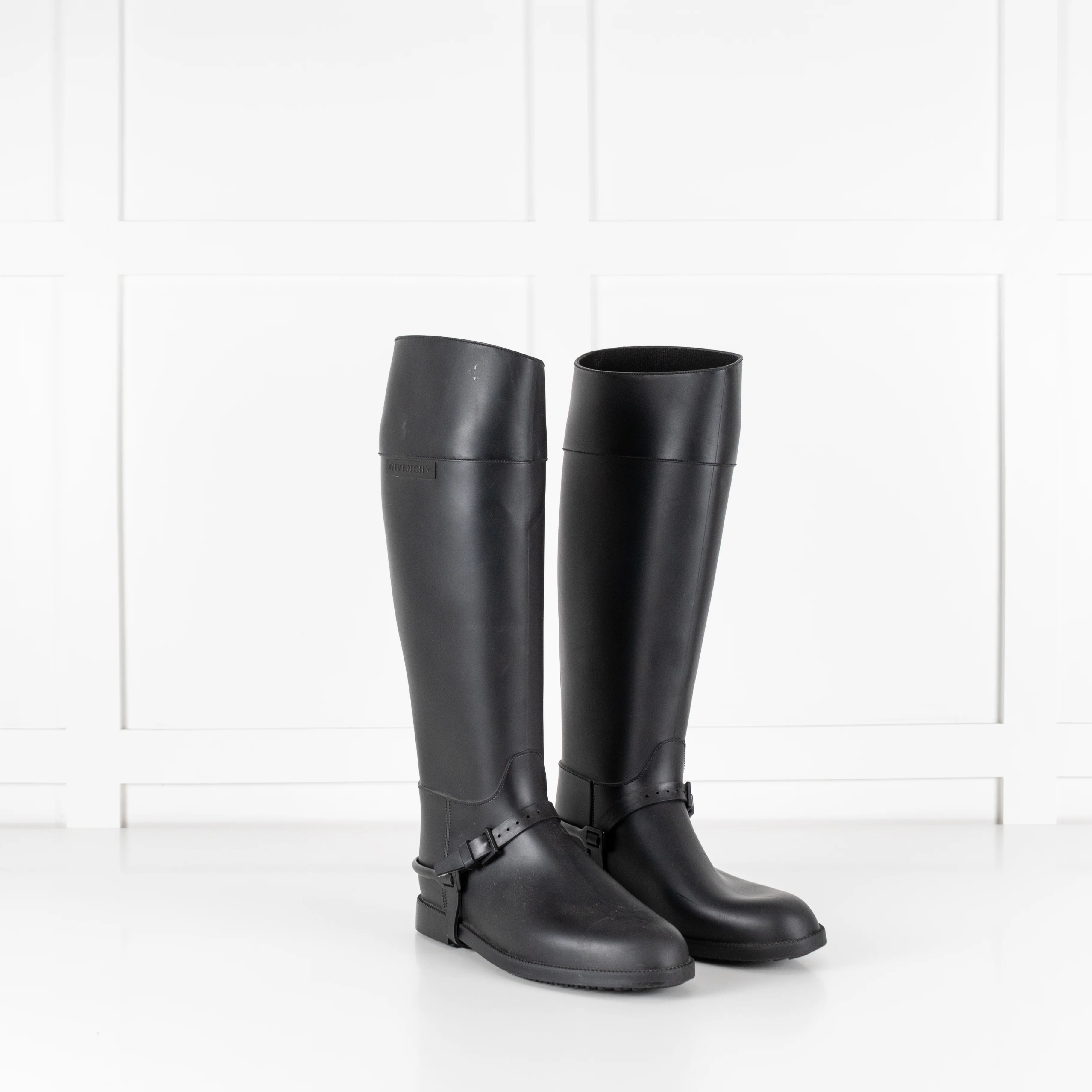 Givenchy Black Rubber Riding Boots - Image 6