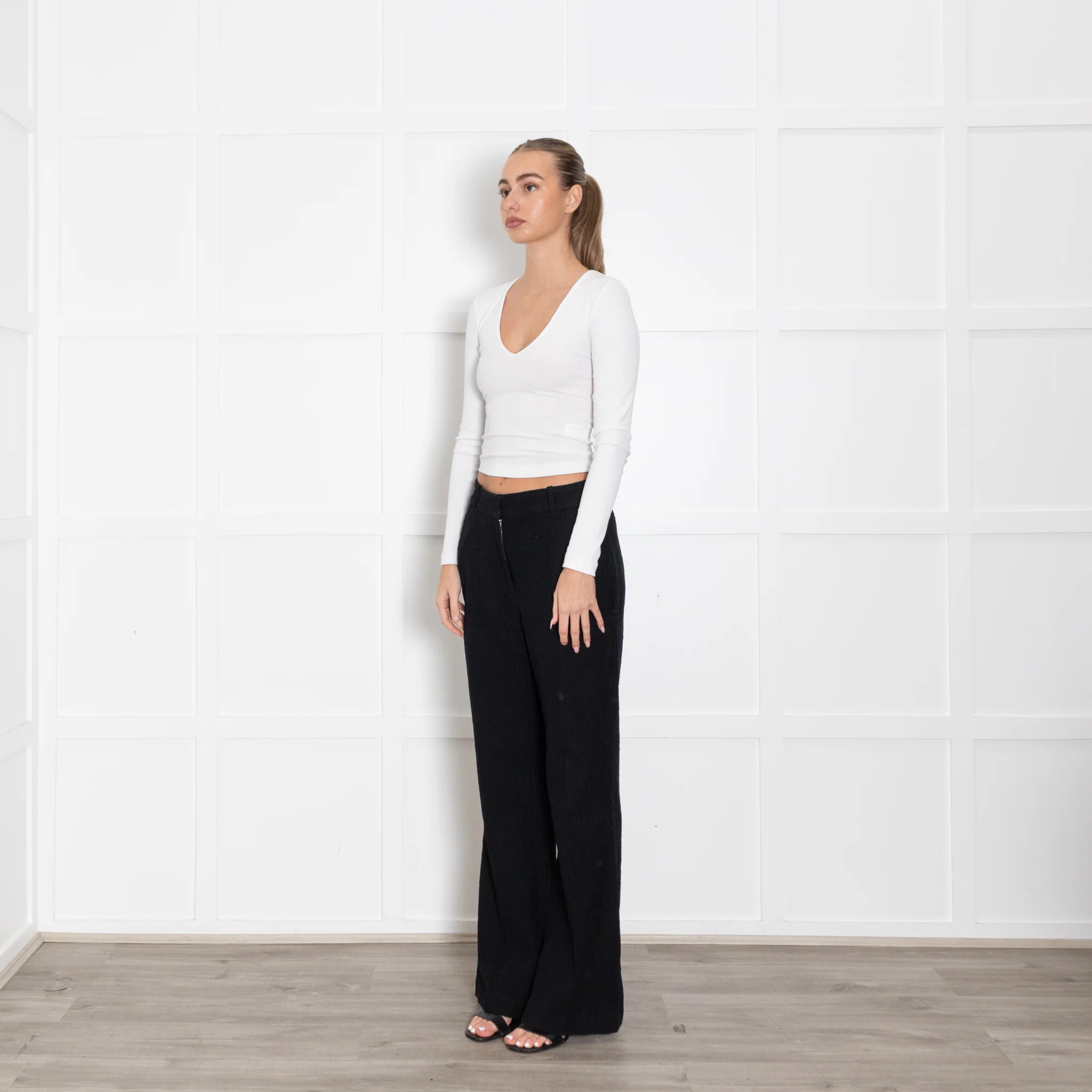 Givenchy Black Wool Silk Mix Tuxedo Trousers - Image 3