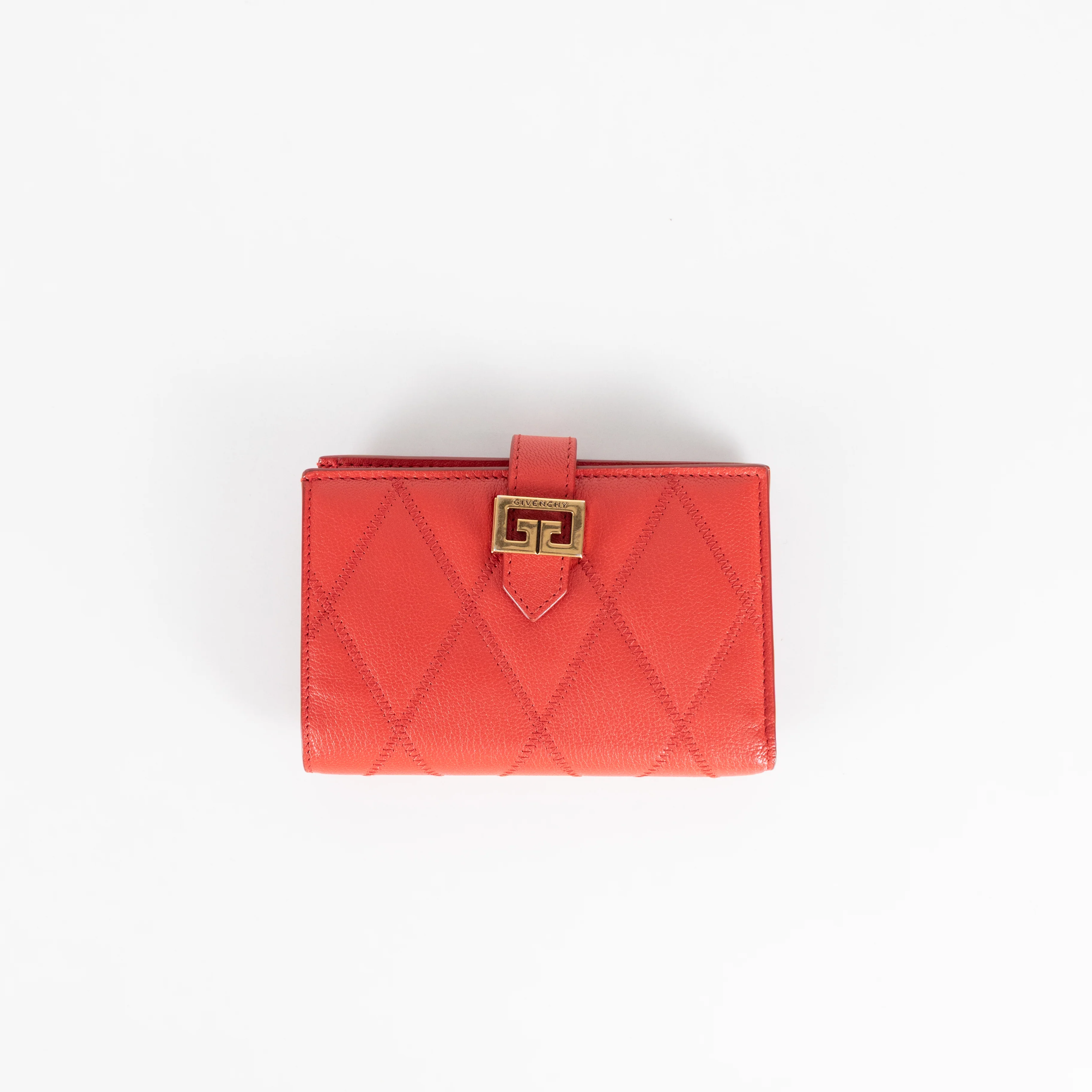 Givenchy Red Quilted Fold Wallet - Image 7