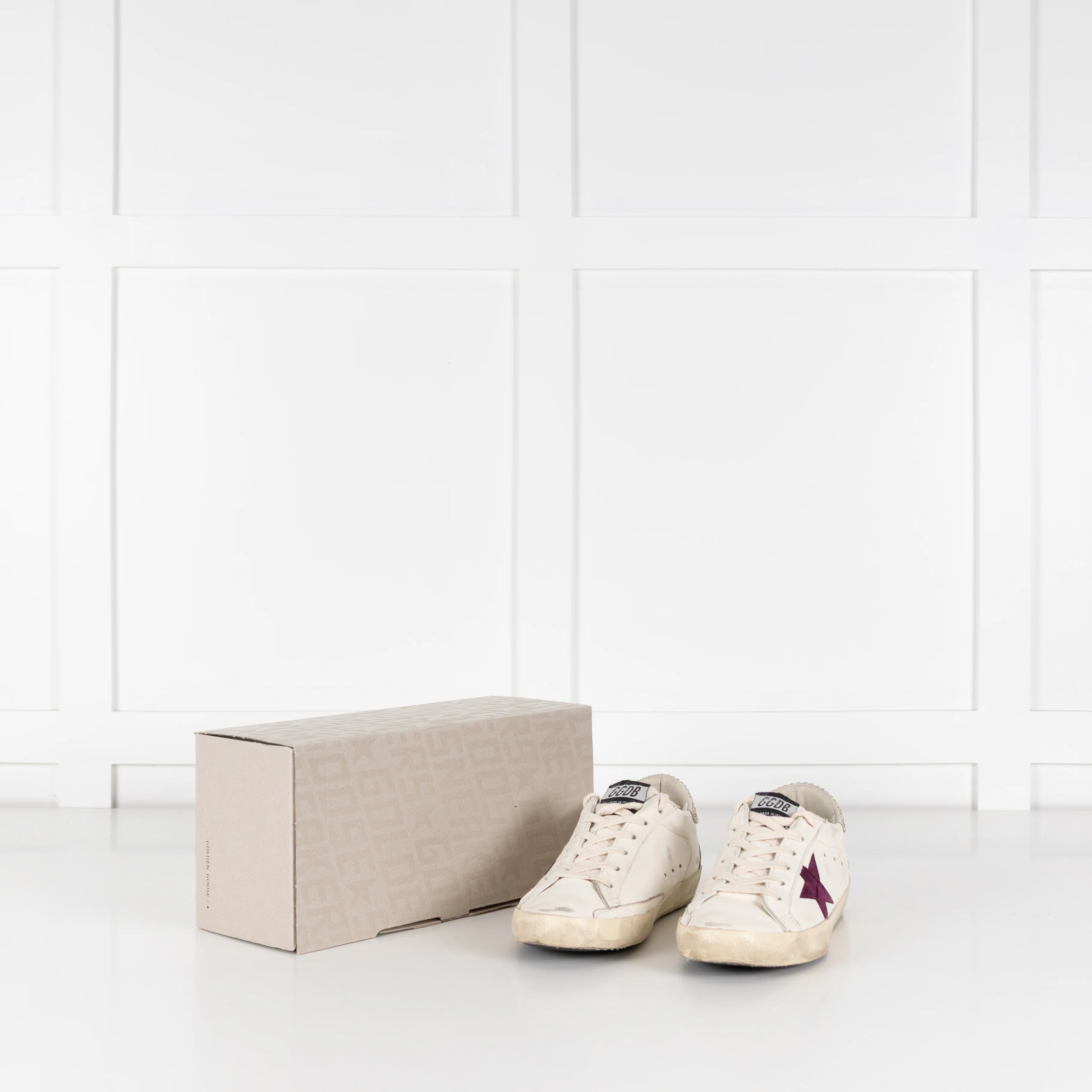 Golden Goose Super Star Crystal Embellished Velvet Star Trim Trainers