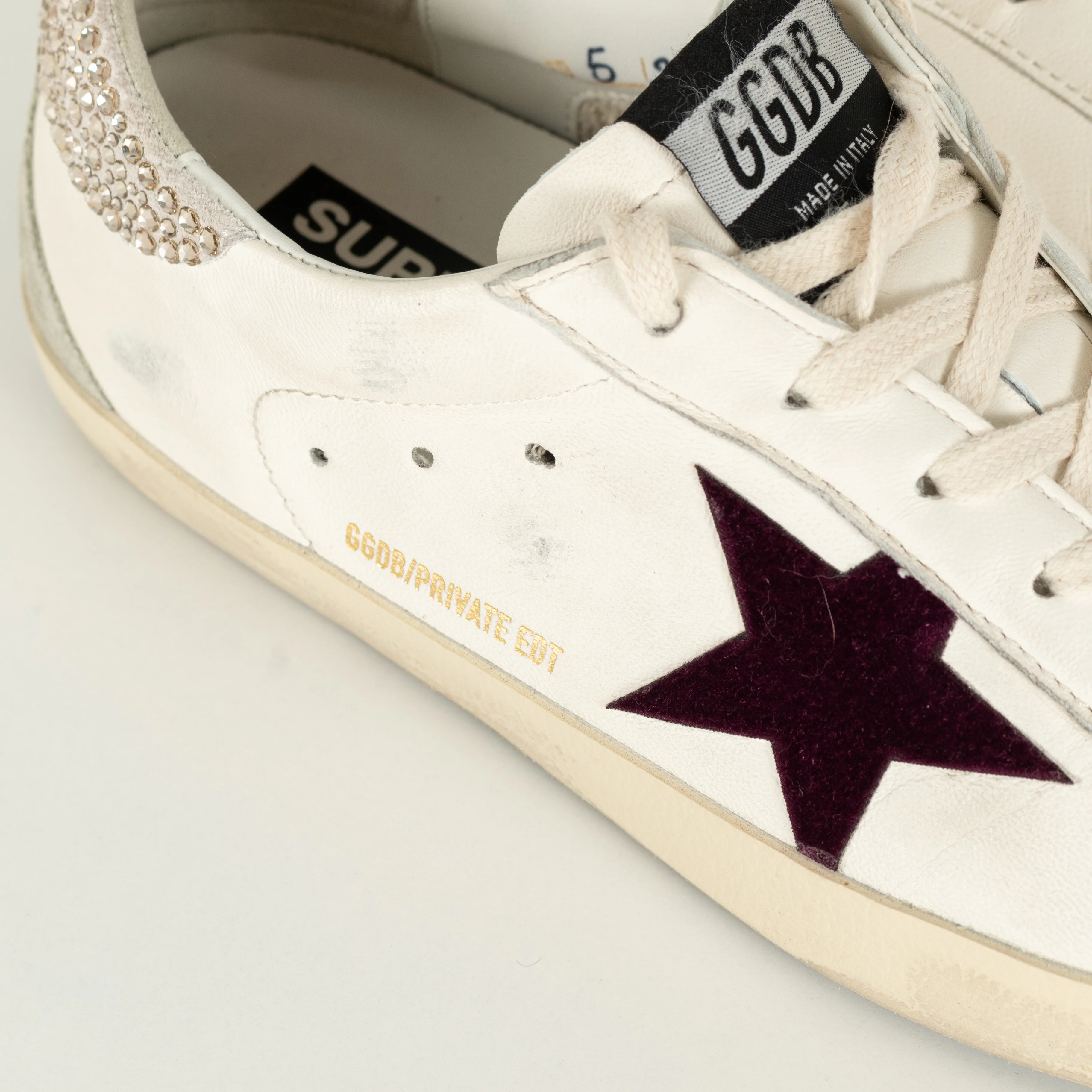 Golden Goose Super Star Crystal Embellished Velvet Star Trim Trainers - Image 10