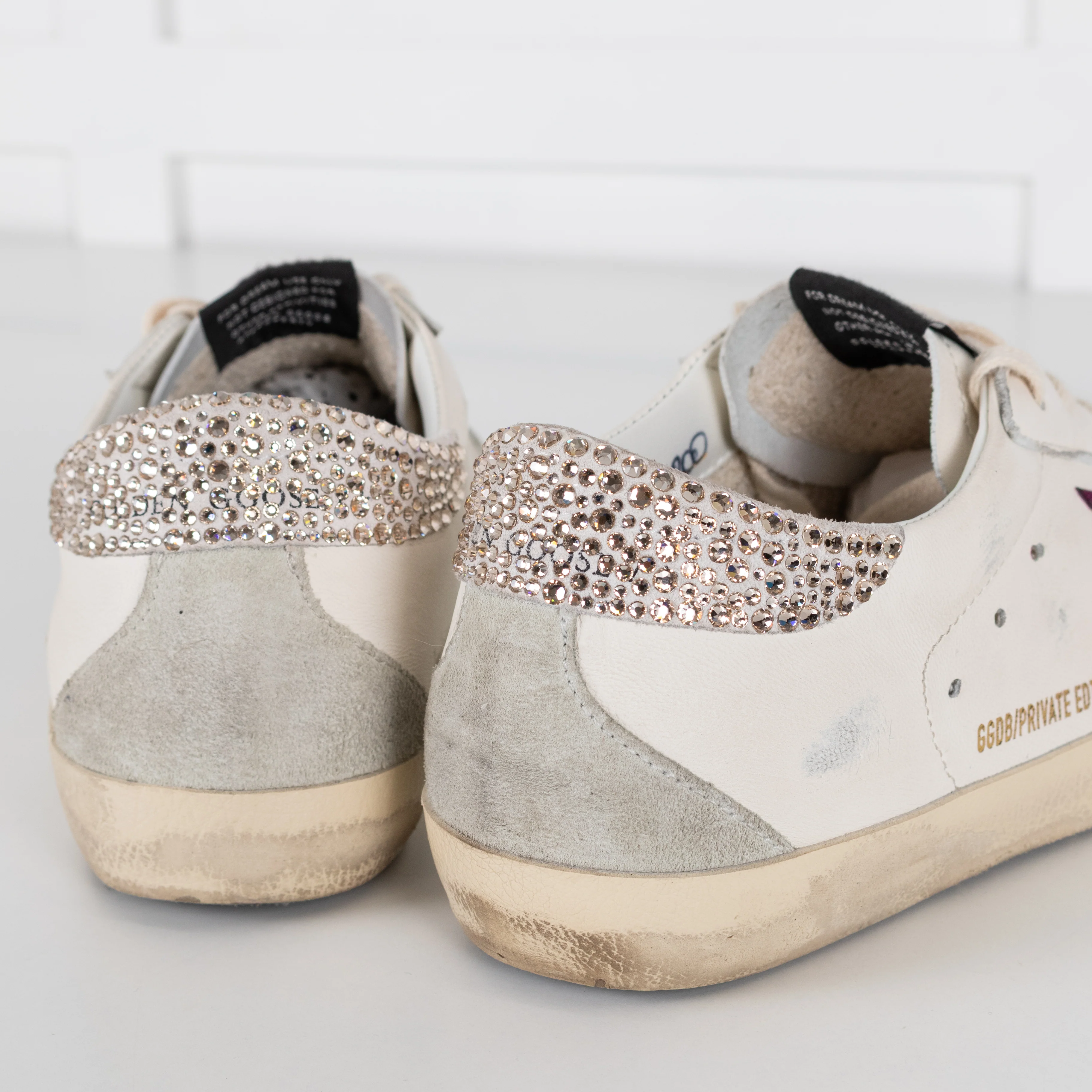 Golden Goose Super Star Crystal Embellished Velvet Star Trim Trainers - Image 12