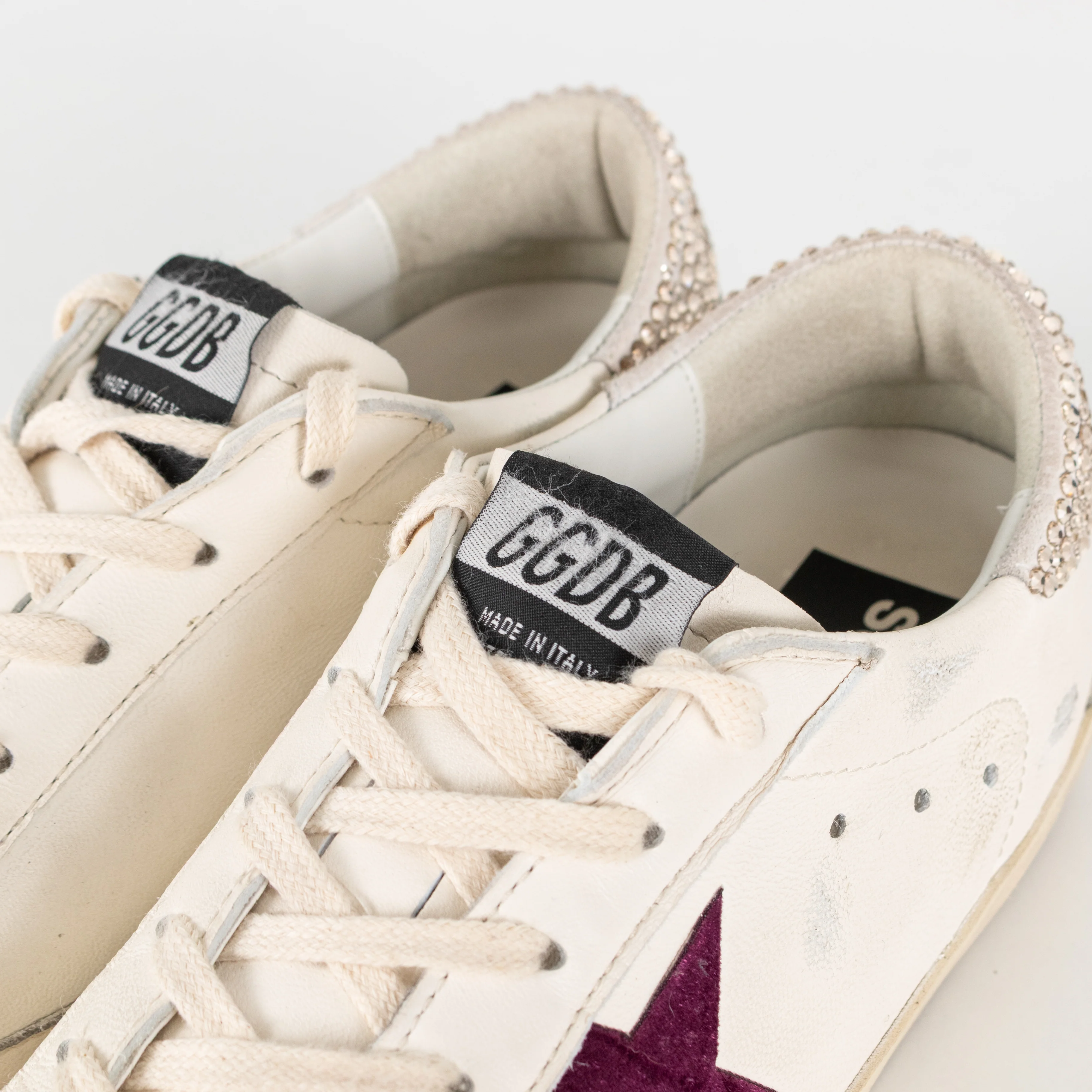 Golden Goose Super Star Crystal Embellished Velvet Star Trim Trainers - Image 15