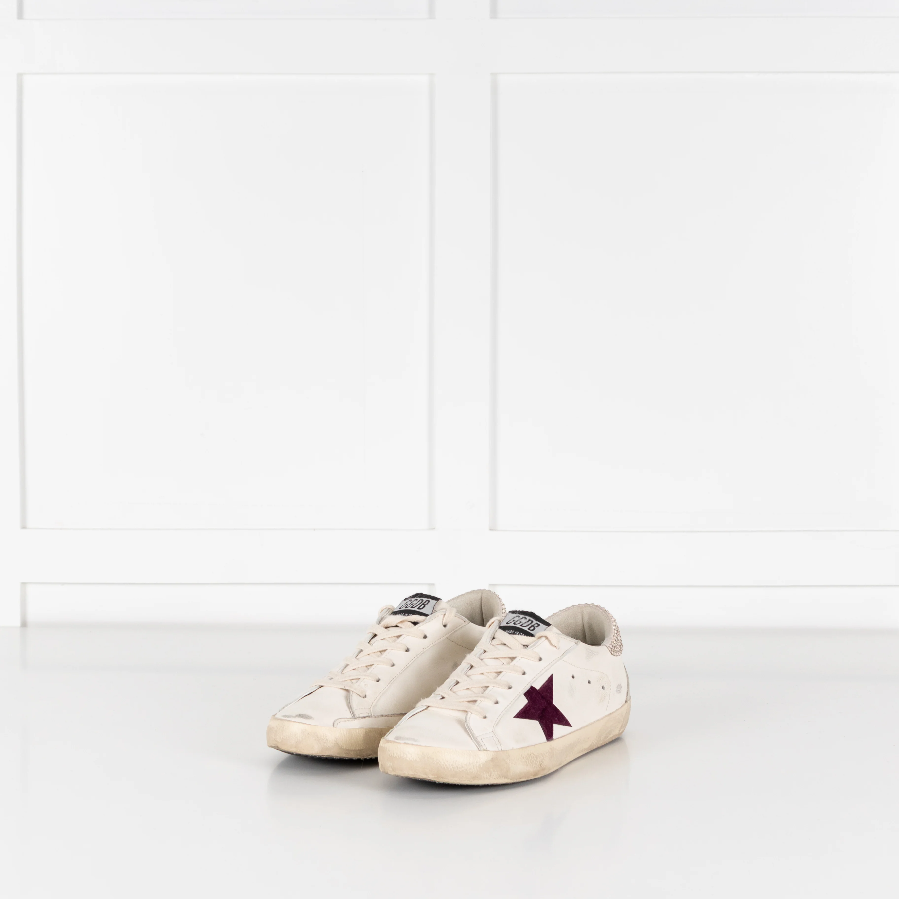 Golden Goose Super Star Crystal Embellished Velvet Star Trim Trainers - Image 3