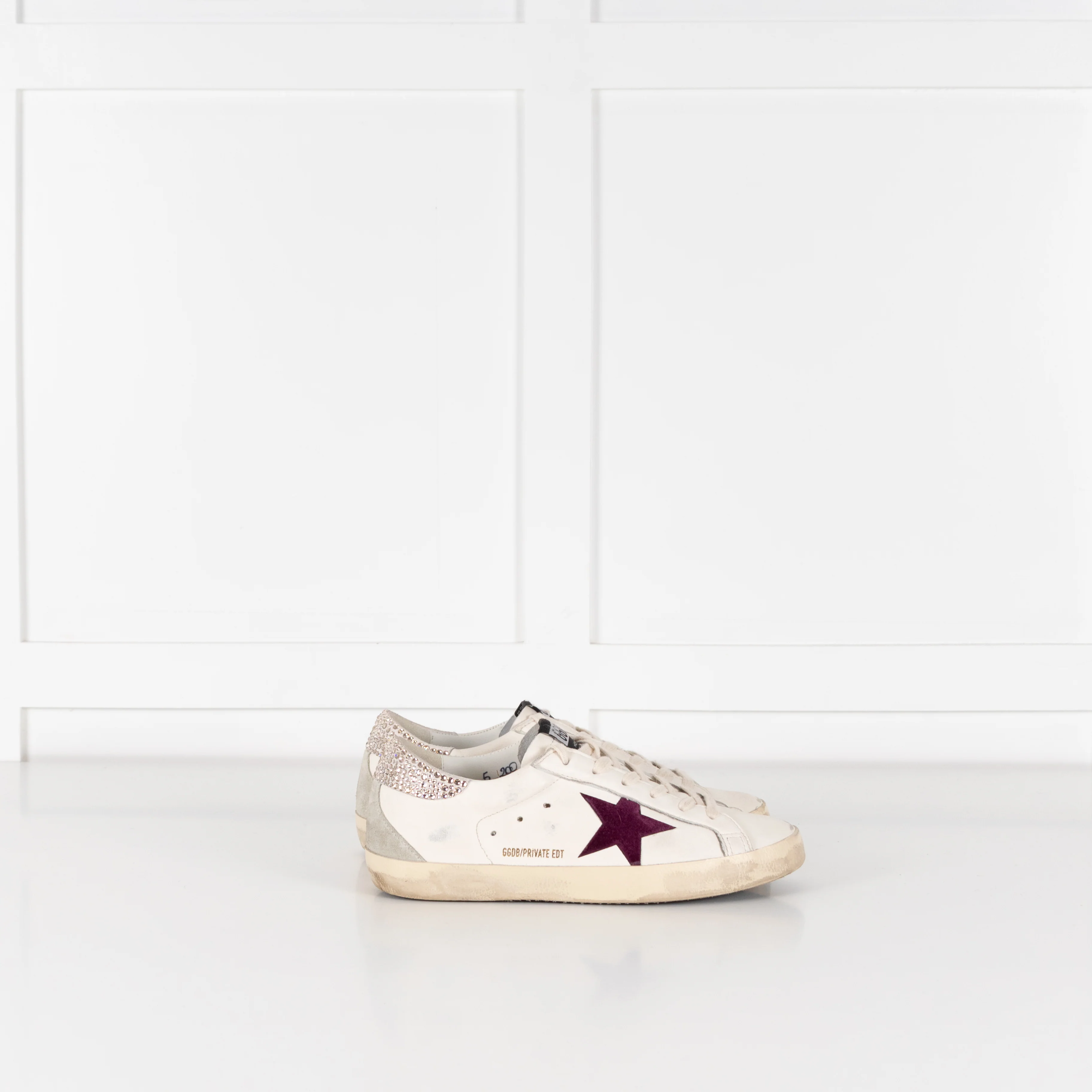 Golden Goose Super Star Crystal Embellished Velvet Star Trim Trainers - Image 6