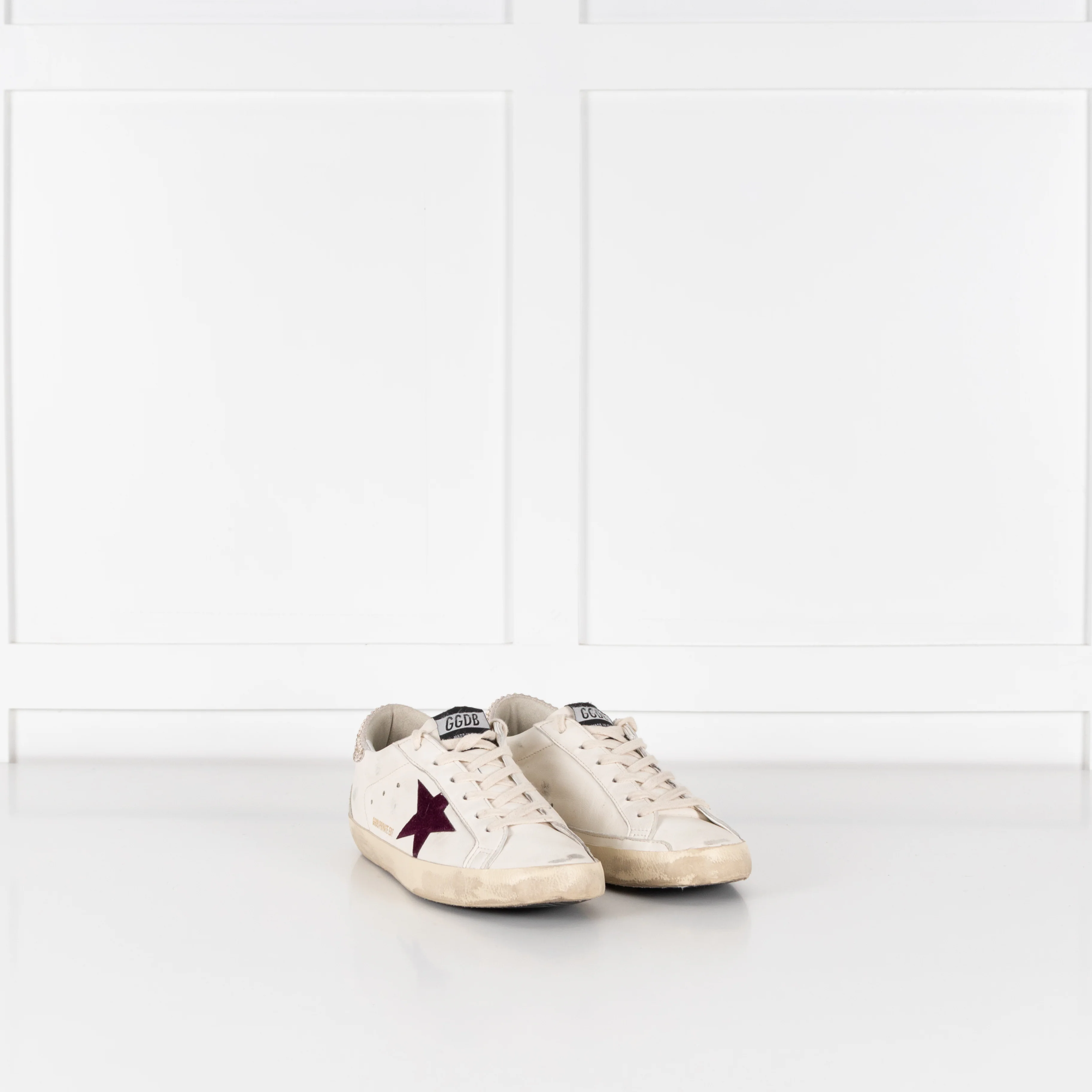 Golden Goose Super Star Crystal Embellished Velvet Star Trim Trainers - Image 7