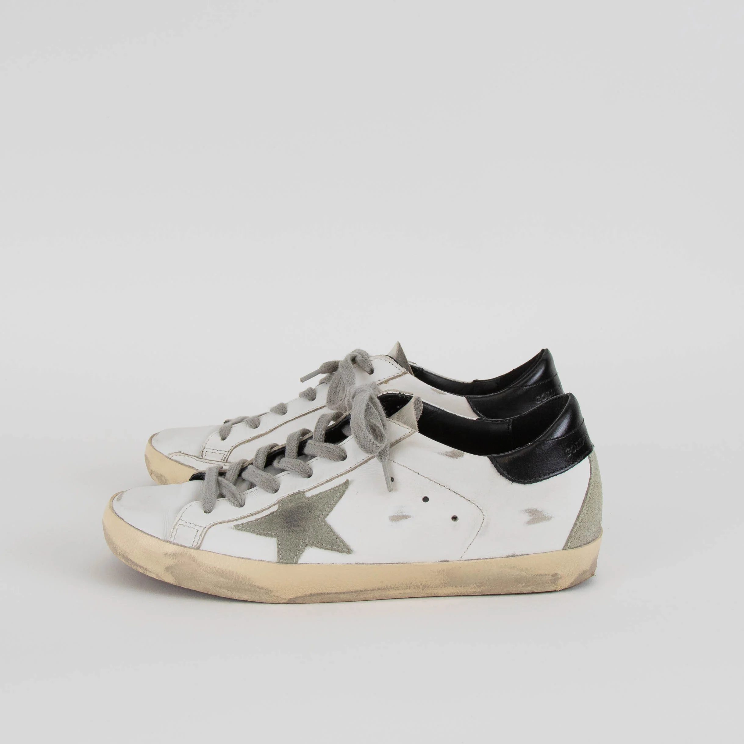 Golden Goose White Leather Grey Star Trainers - Image 3