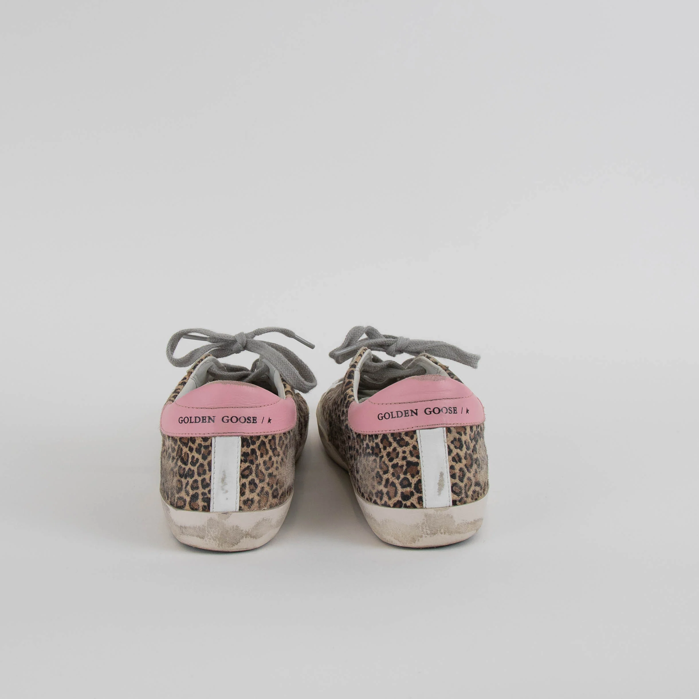 Golden Goose White Suede Animal Print Distressed Trainers - Image 4