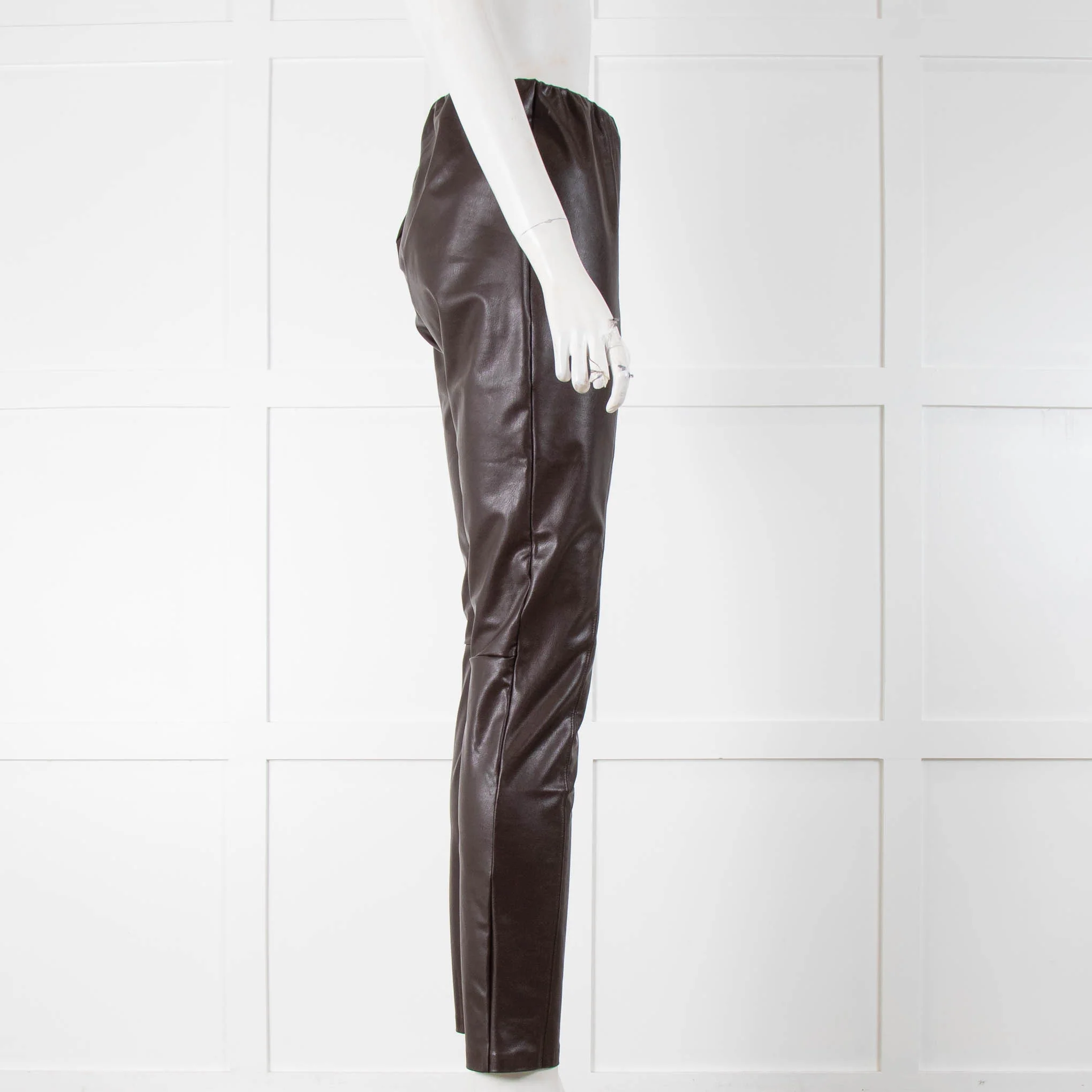 Goldhawk Brown Faux Leather Leggings - Image 2