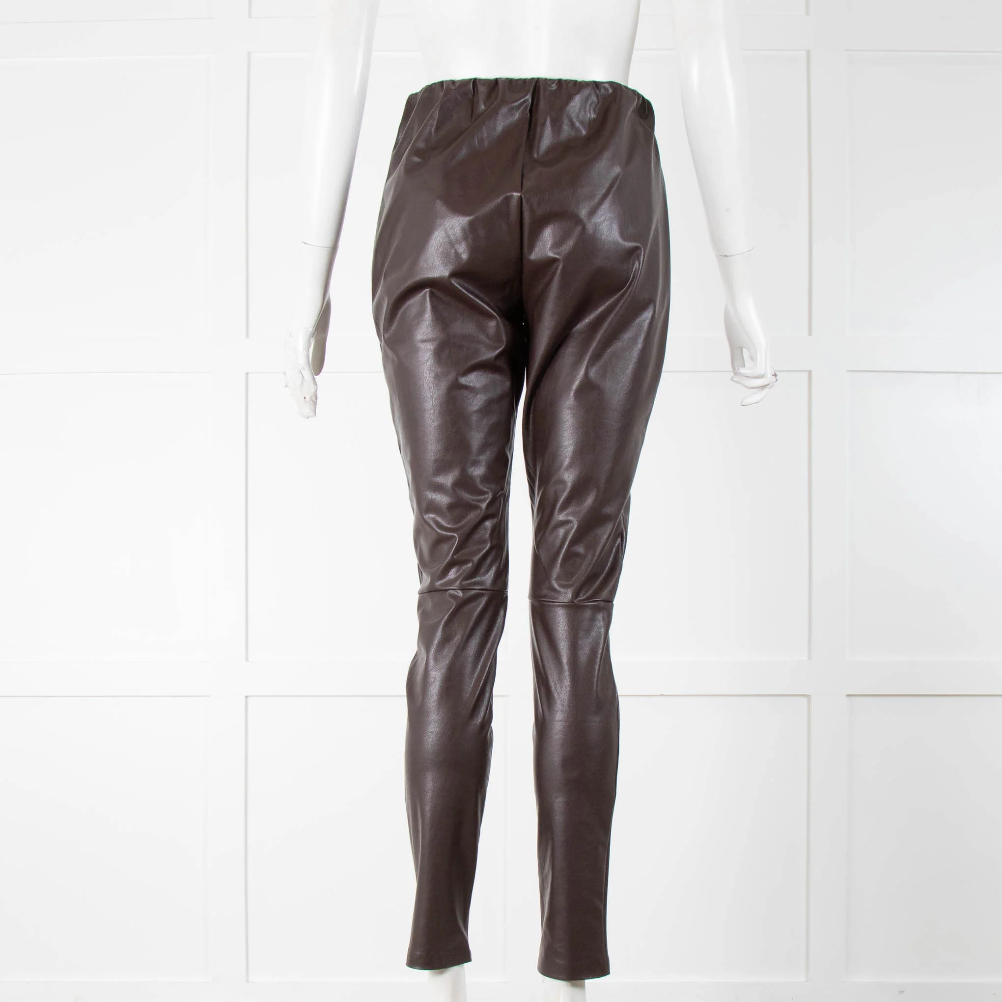 Goldhawk Brown Faux Leather Leggings - Image 3