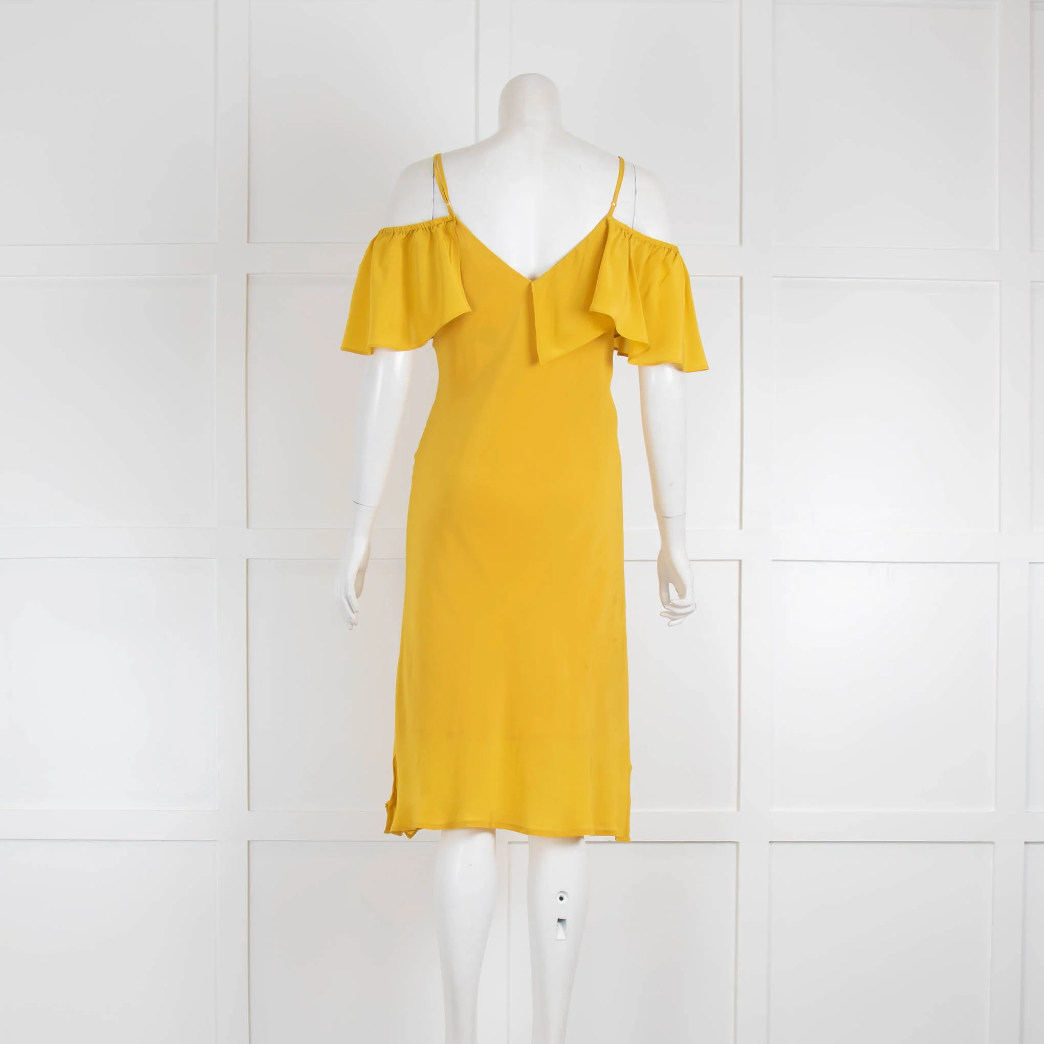 Goldhawk Yellow Ruffle Front Mini Dress - Image 3