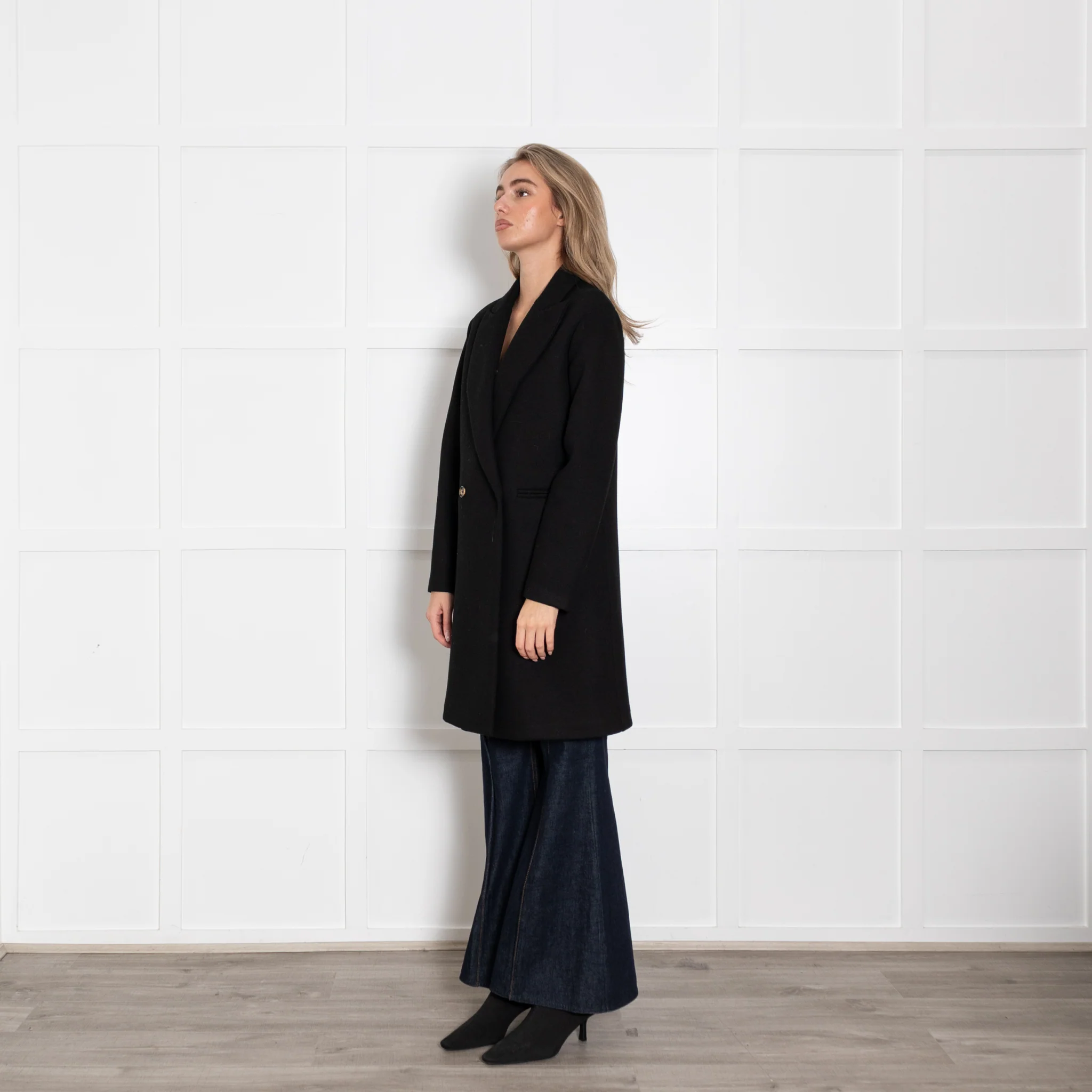 Goodmatch Black Double Breasted Coat - Image 2