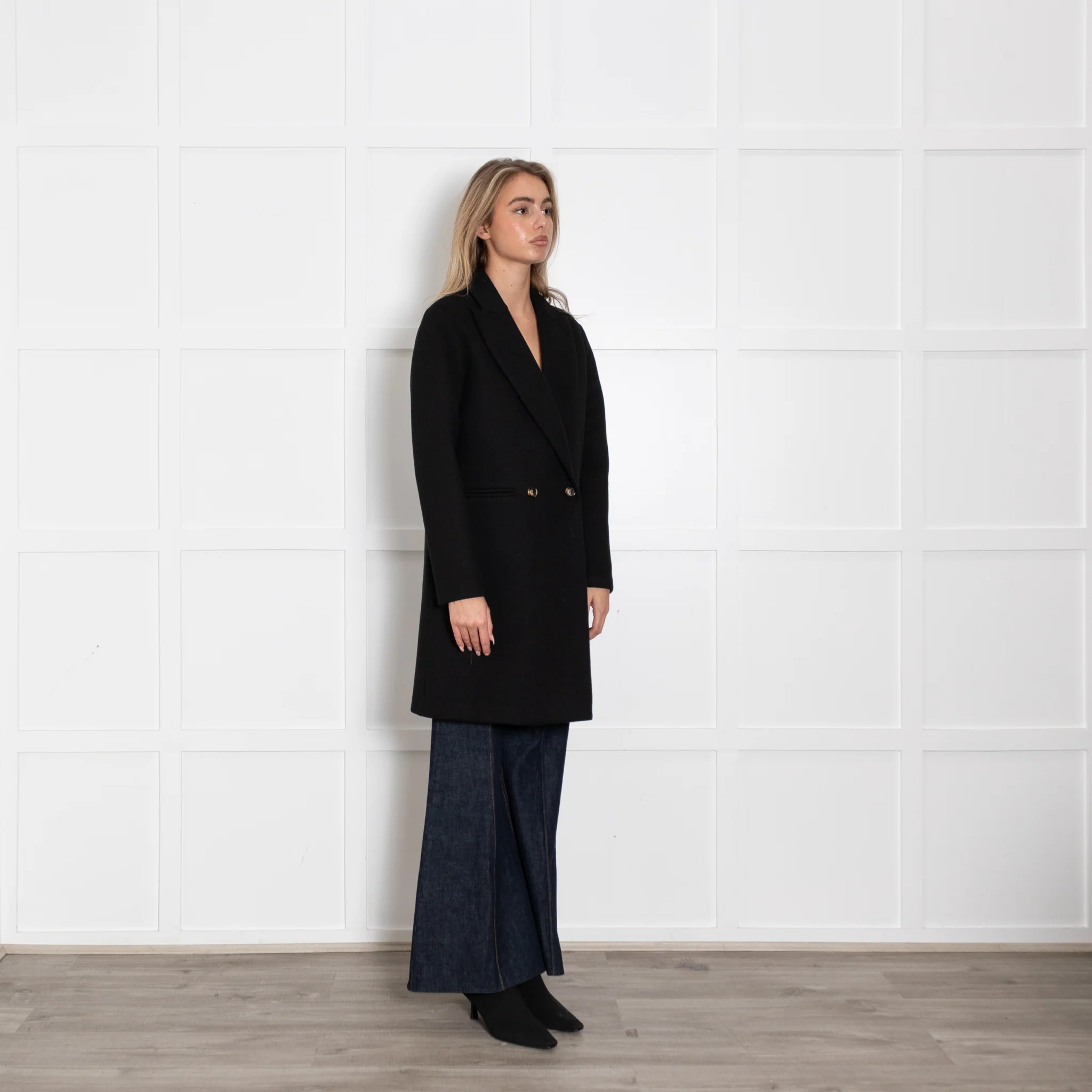Goodmatch Black Double Breasted Coat - Image 6