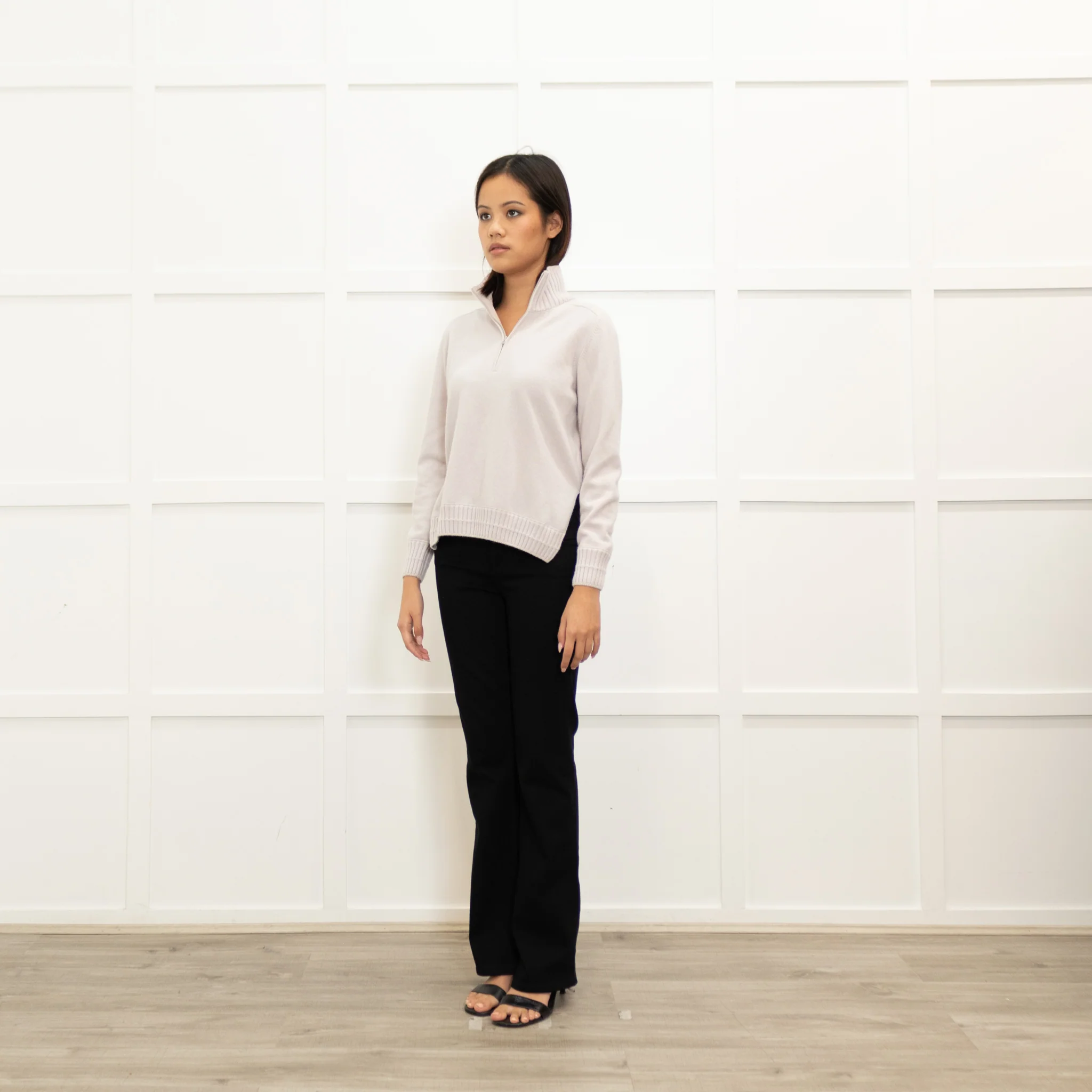 Gran Sasso Taupe Cashmere Zip Up Short Jumper - Image 7