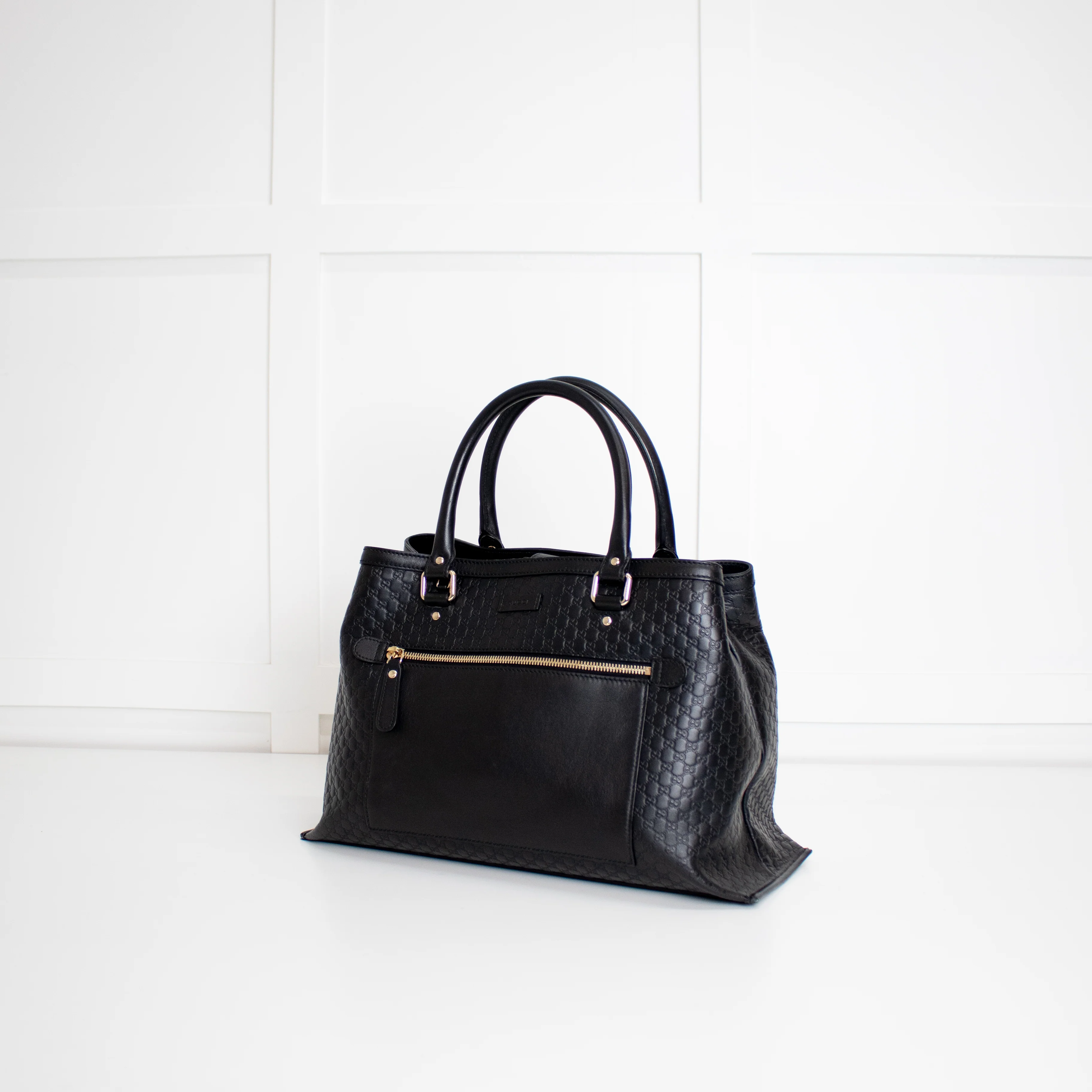 Gucci Black Micro Guccisimma Tote Bag - Image 6