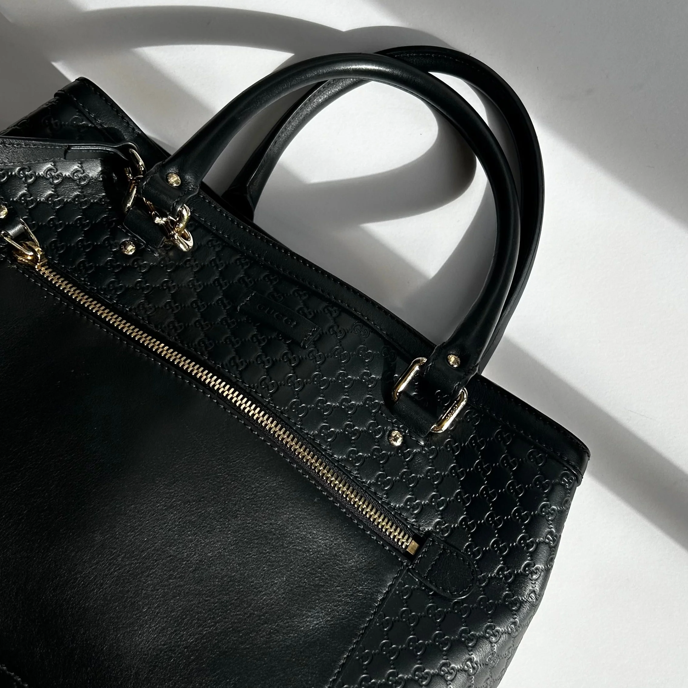 Gucci Black Micro Guccisimma Tote Bag - Image 8