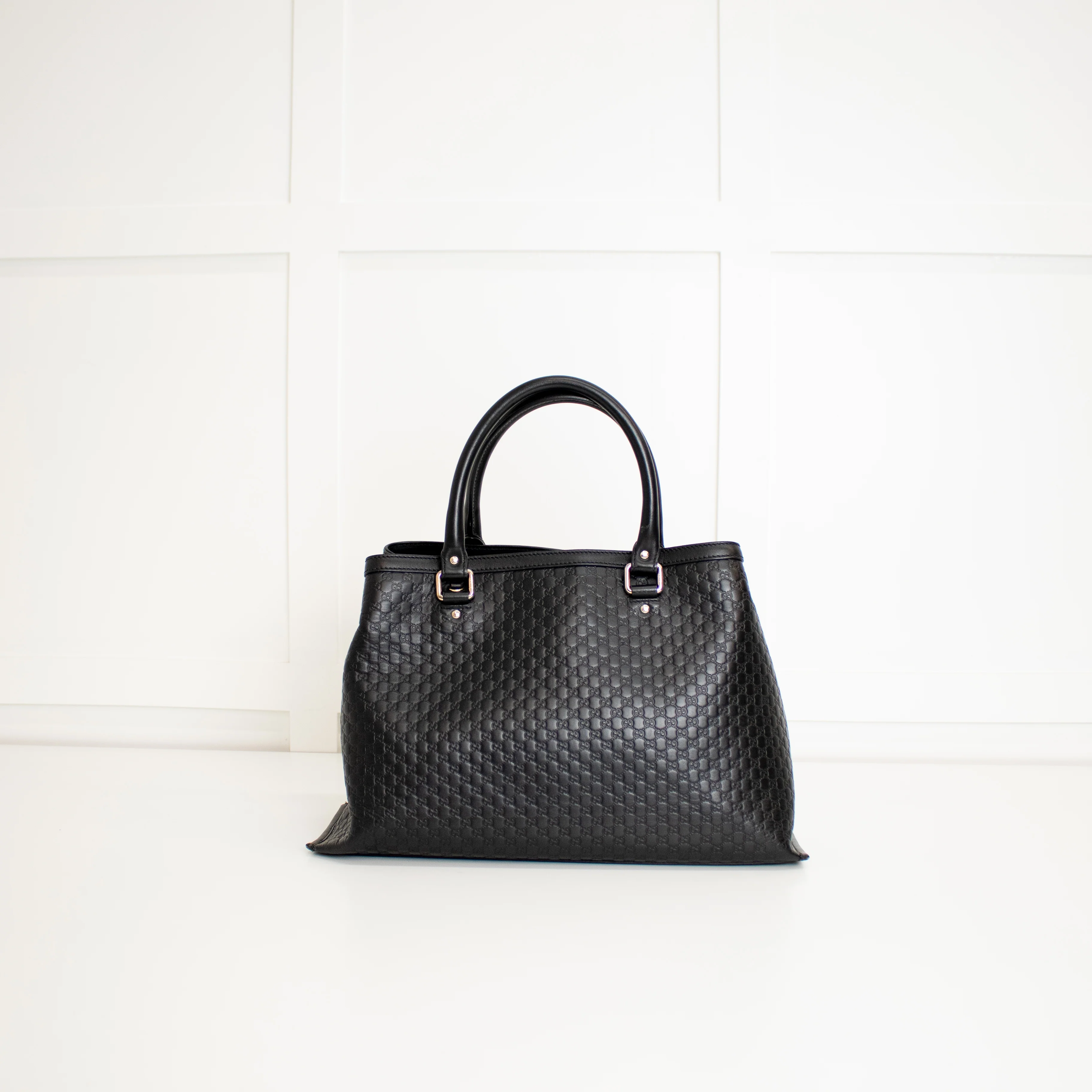 Gucci Black Micro Guccisimma Tote Bag - Image 9