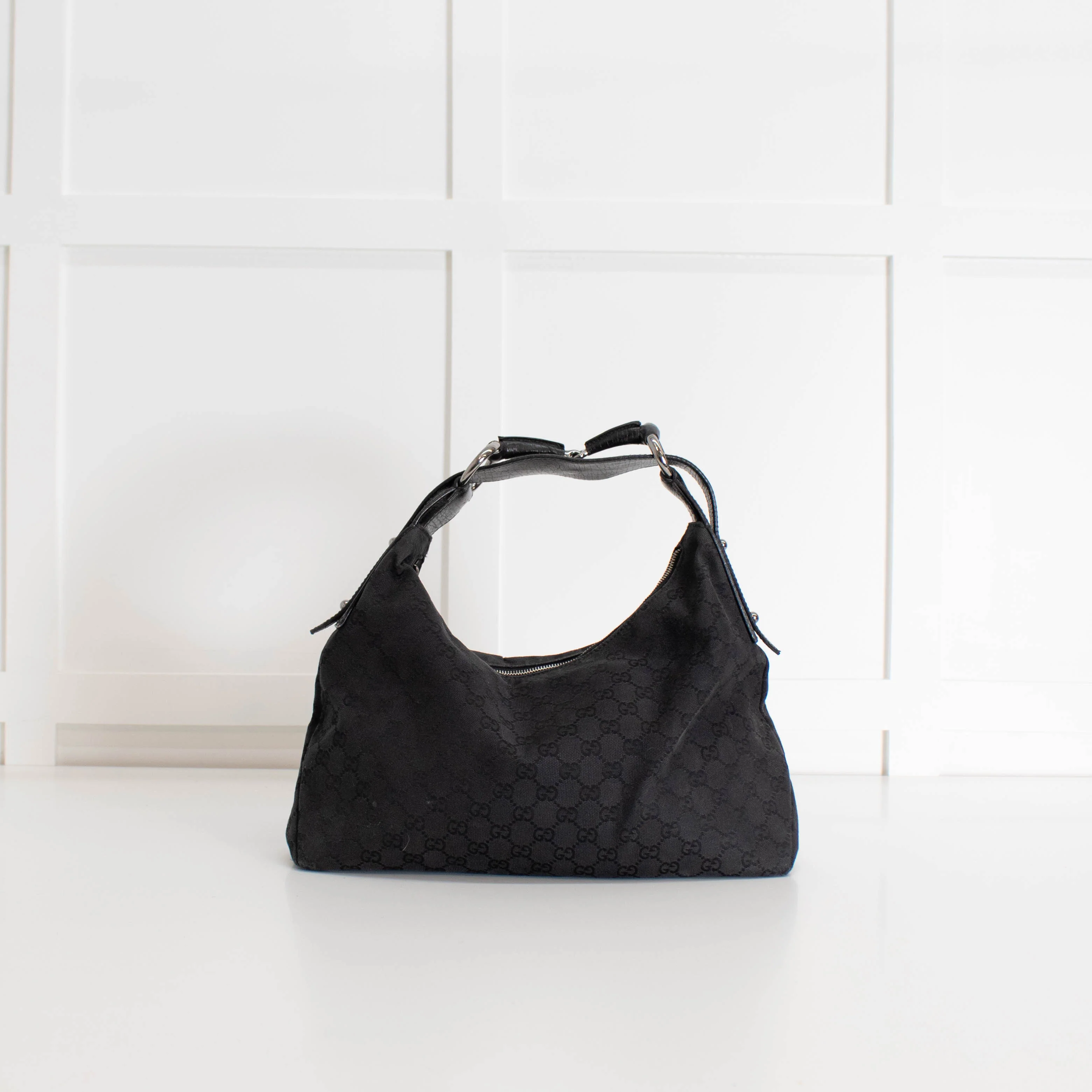 Gucci Black Monogram Shoulder Bag - Image 5