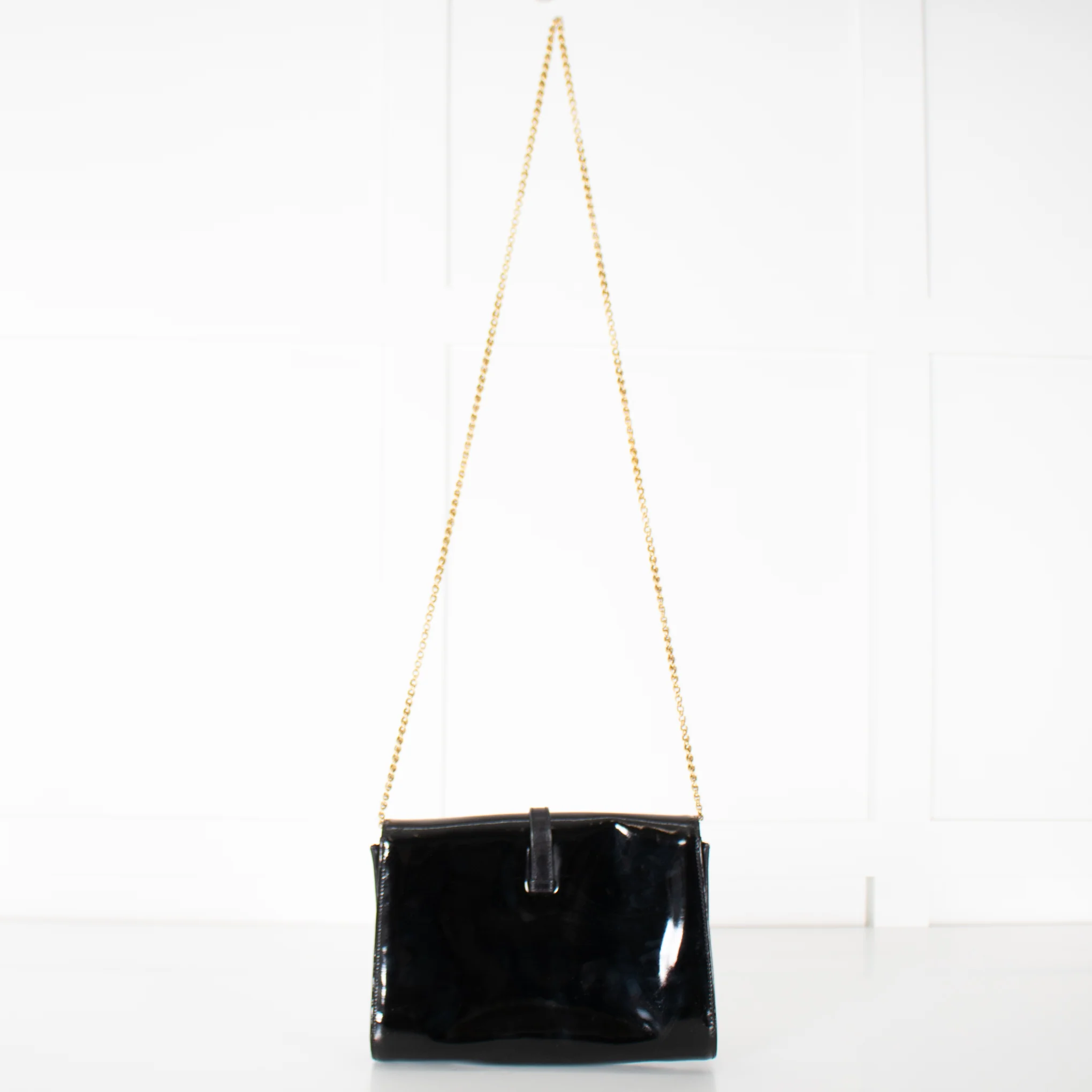 Gucci Black Patent Leather Crossbody Vintage Bag - Image 6
