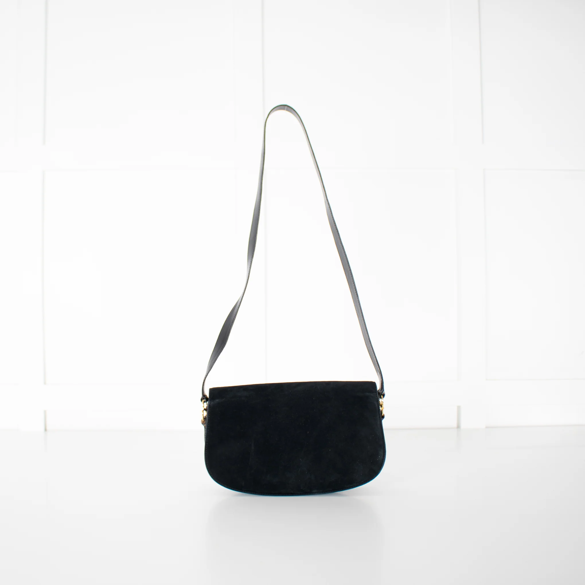 Gucci Black Suede Horsebit Vintage Shoulder Bag - Image 7